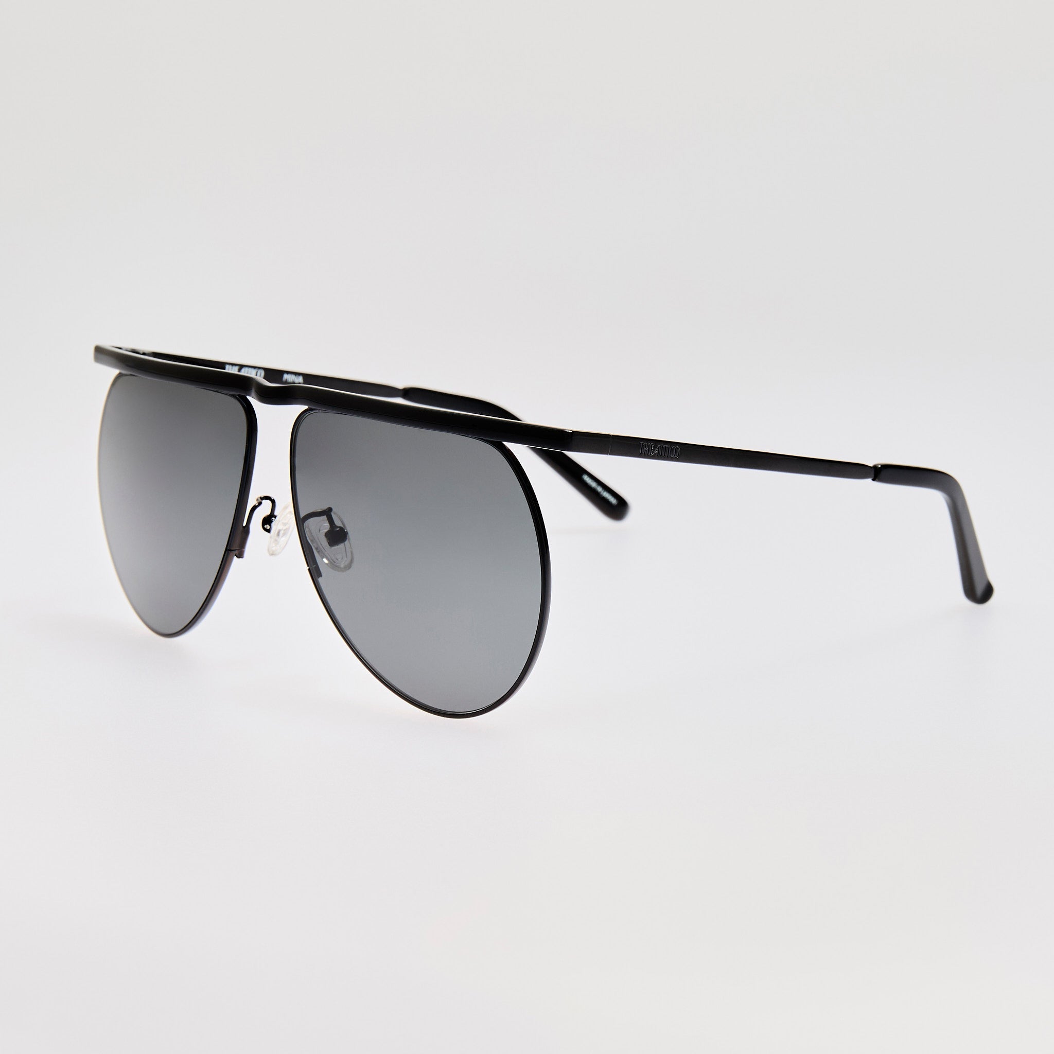 Mina Aviator Sunglasses in Black - LINDA FARROW - Sunglasses -