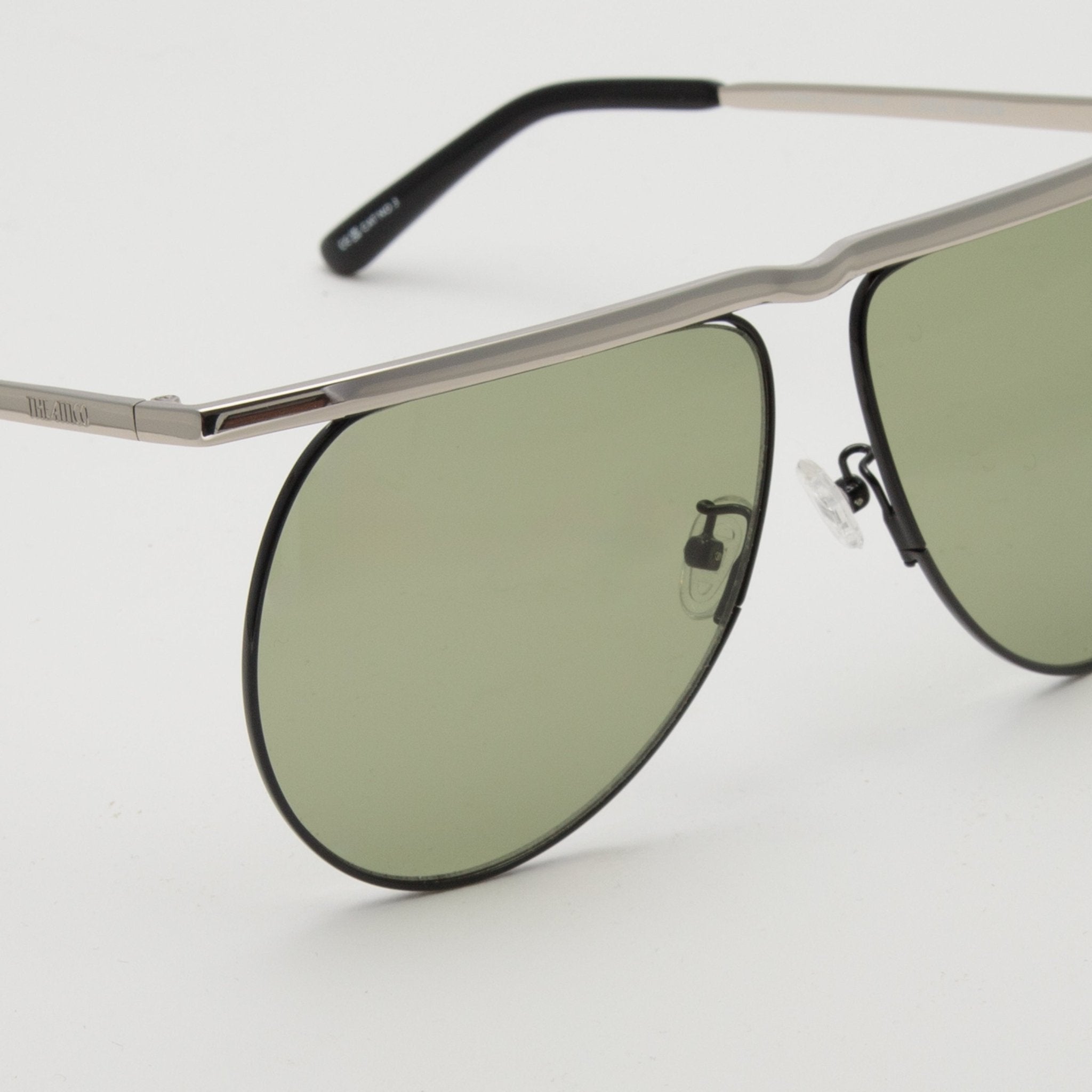 Mina Aviator Sunglasses in Silver - LINDA FARROW - Sunglasses -