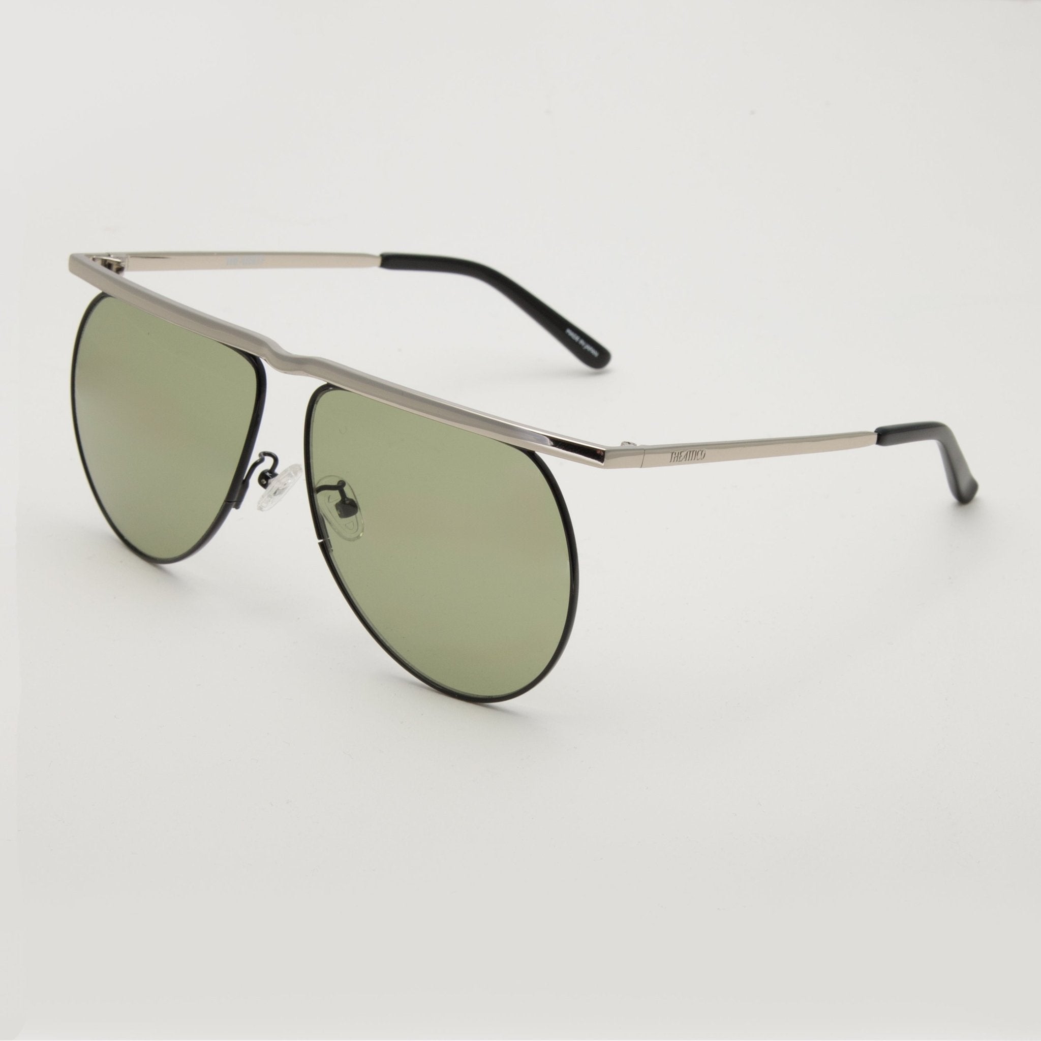 Mina Aviator Sunglasses in Silver - LINDA FARROW - Sunglasses -