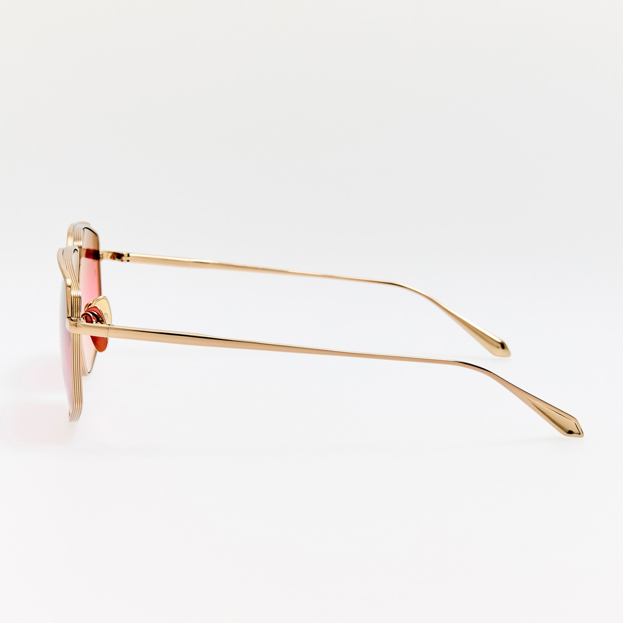 Miranda Sunglasses in 22K Gold and Pink - LINDA FARROW - Sunglasses -