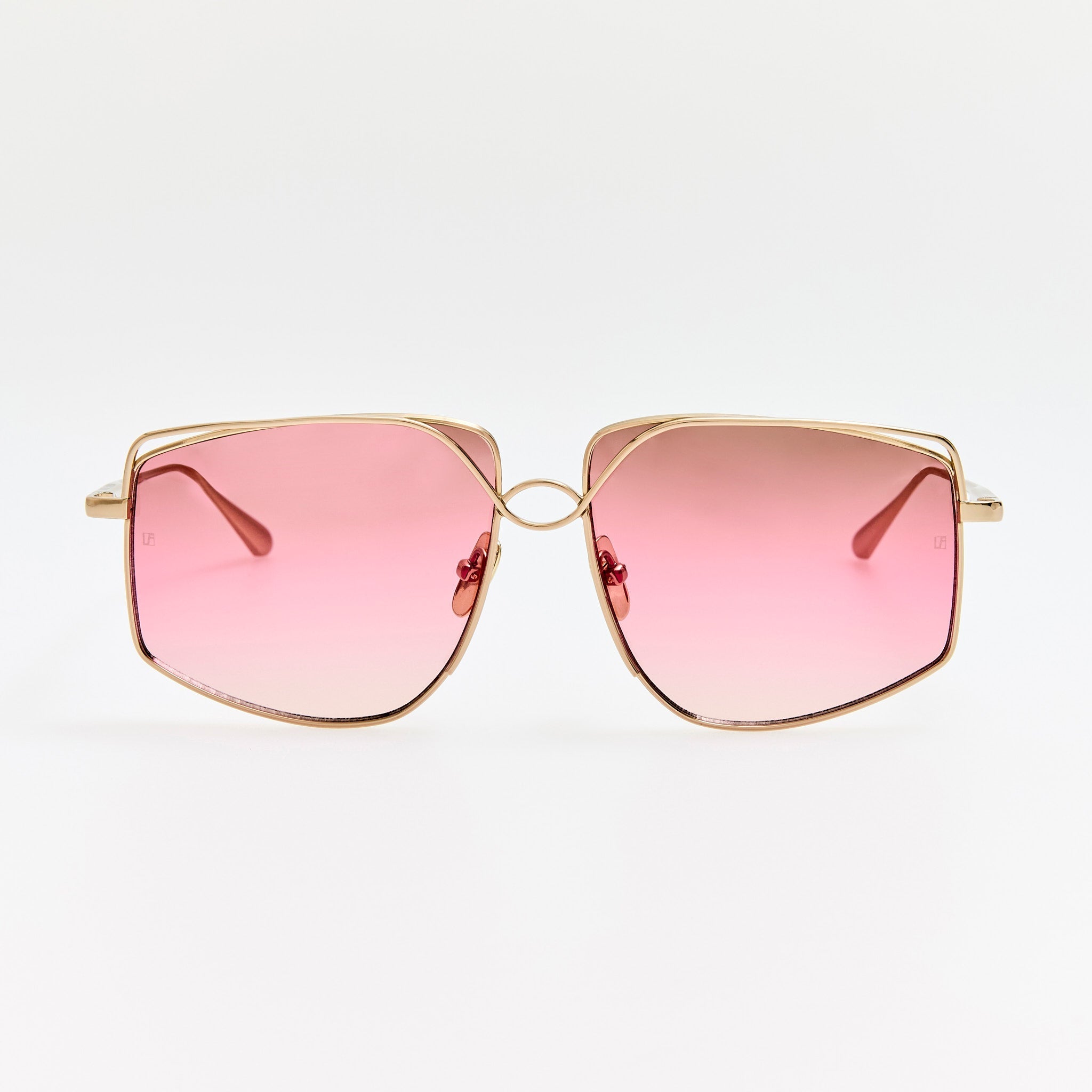 Miranda Sunglasses in 22K Gold and Pink - LINDA FARROW - Sunglasses -