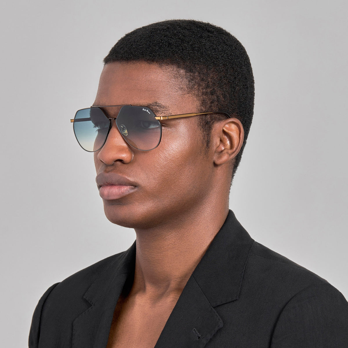 Nana Sunglasses in 22K Gold and Aqua - LINDA FARROW-Sunglasses-