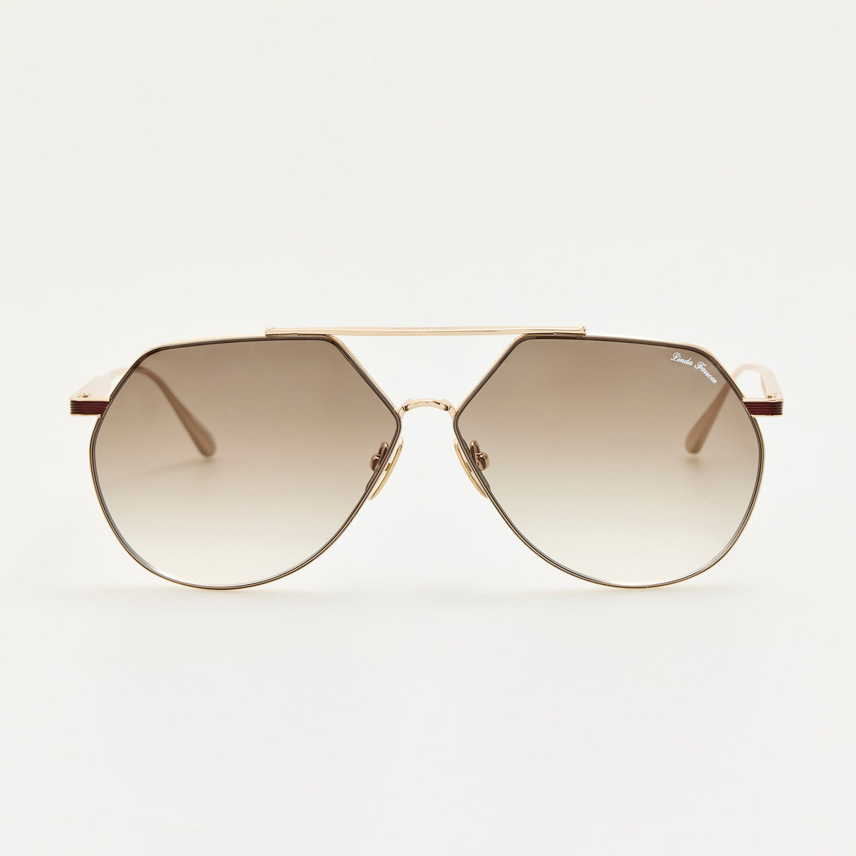 Nana Sunglasses in 22K Gold and Mocha - LINDA FARROW-Sunglasses-