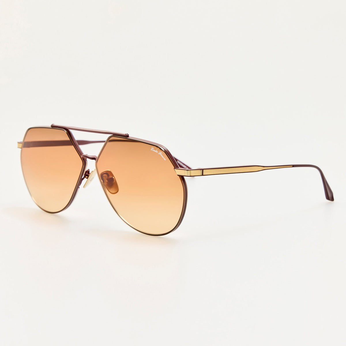 Nana Sunglasses in 22K Gold and Orange - LINDA FARROW-Sunglasses-