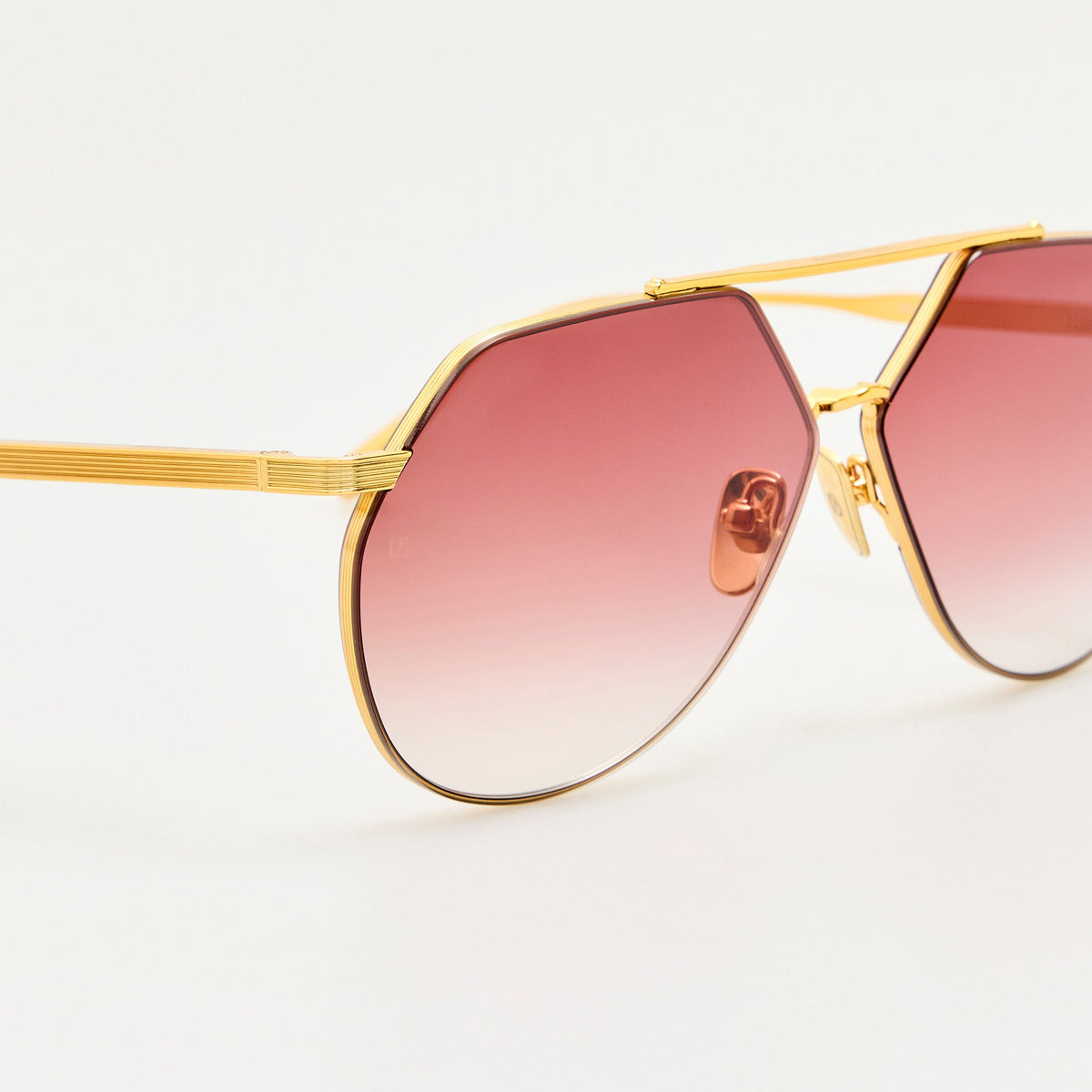 Nana Sunglasses in 22K Gold and Red - LINDA FARROW-Sunglasses-