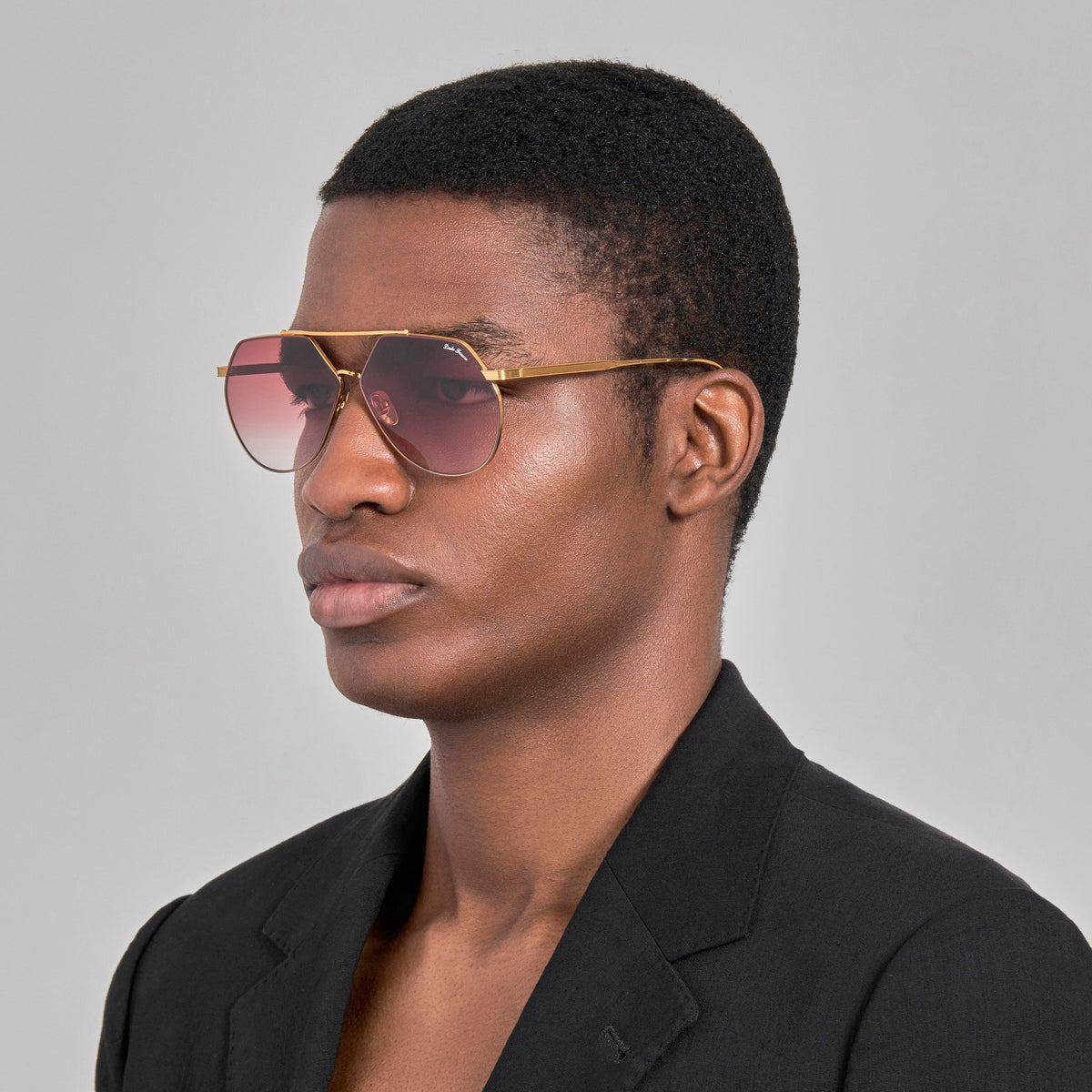 Nana Sunglasses in 22K Gold and Red - LINDA FARROW-Sunglasses-