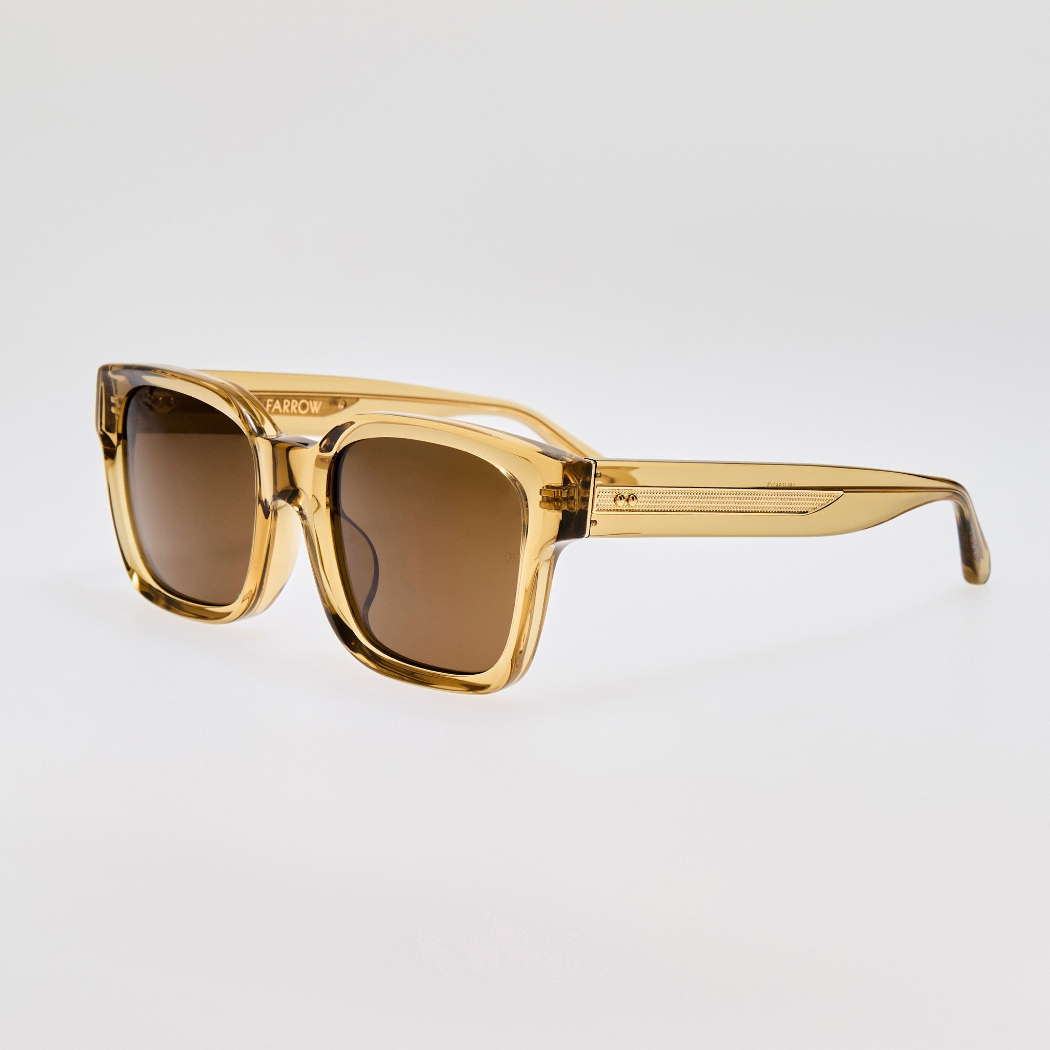 Nathan Sunglasses in 22K Gold and Khaki - LINDA FARROW - Sunglasses -