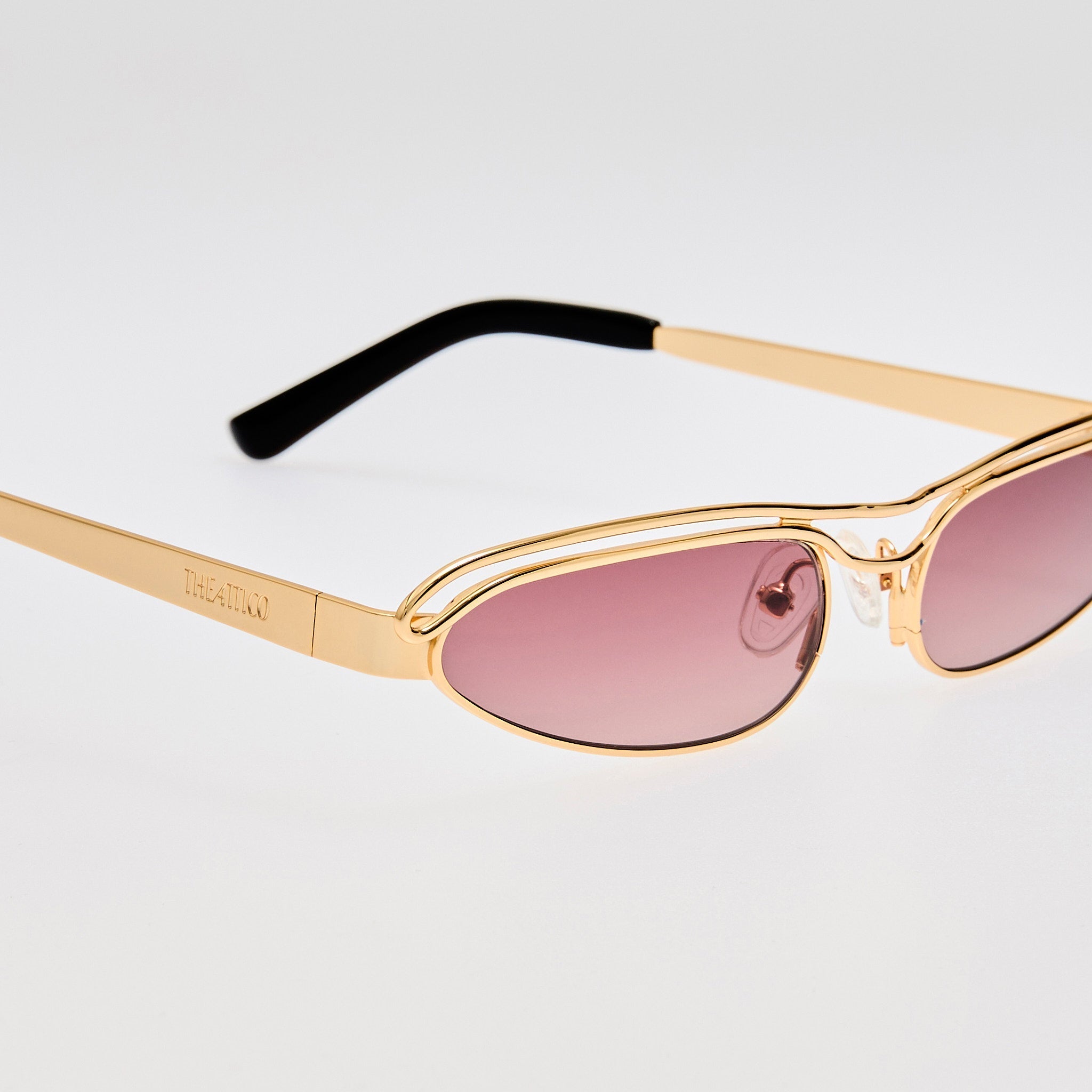 Norma Sunglasses in Gold and Purple - LINDA FARROW - Sunglasses -