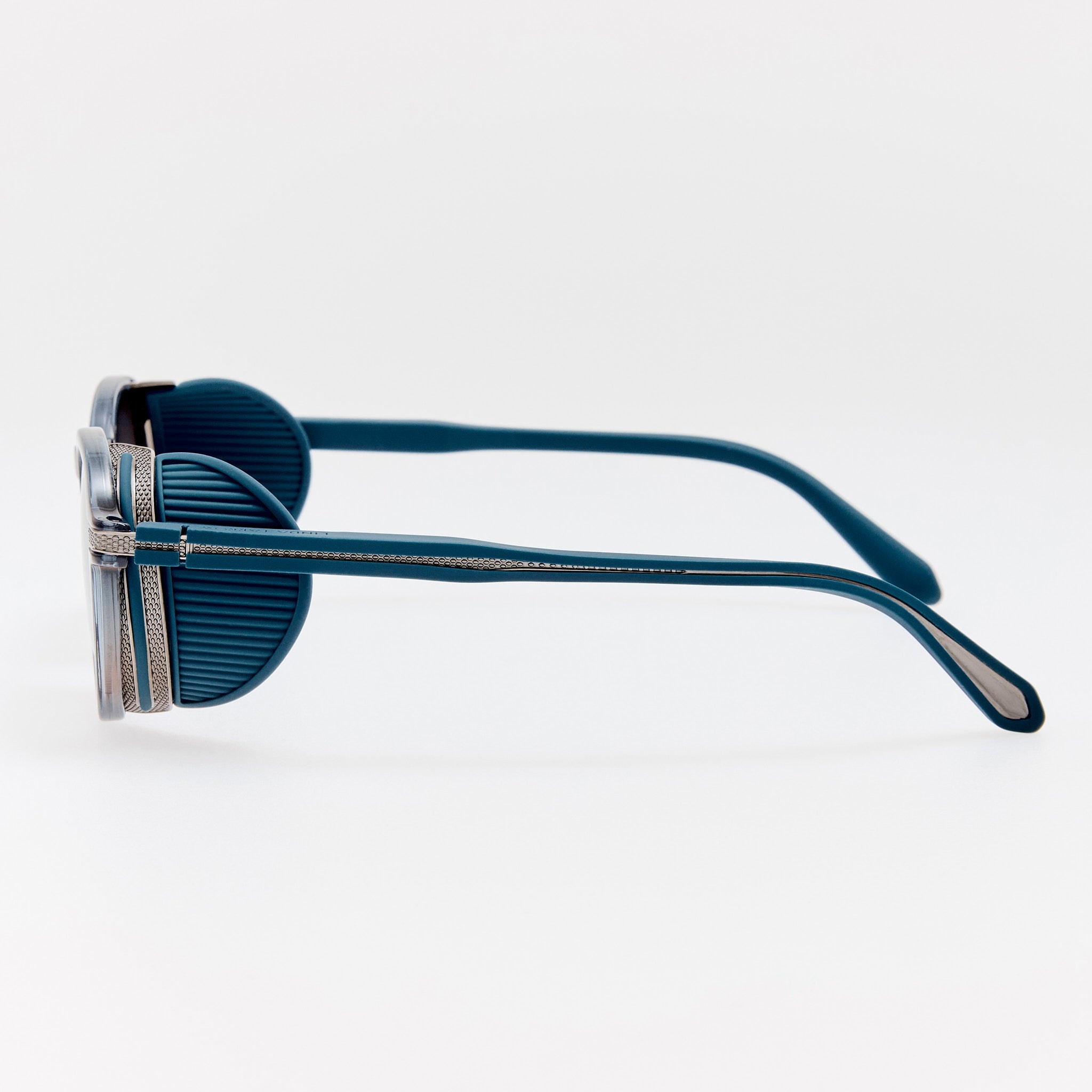 Orion Explorer Sunglasses in Antique White Gold and Navy - LINDA FARROW-Sunglasses-