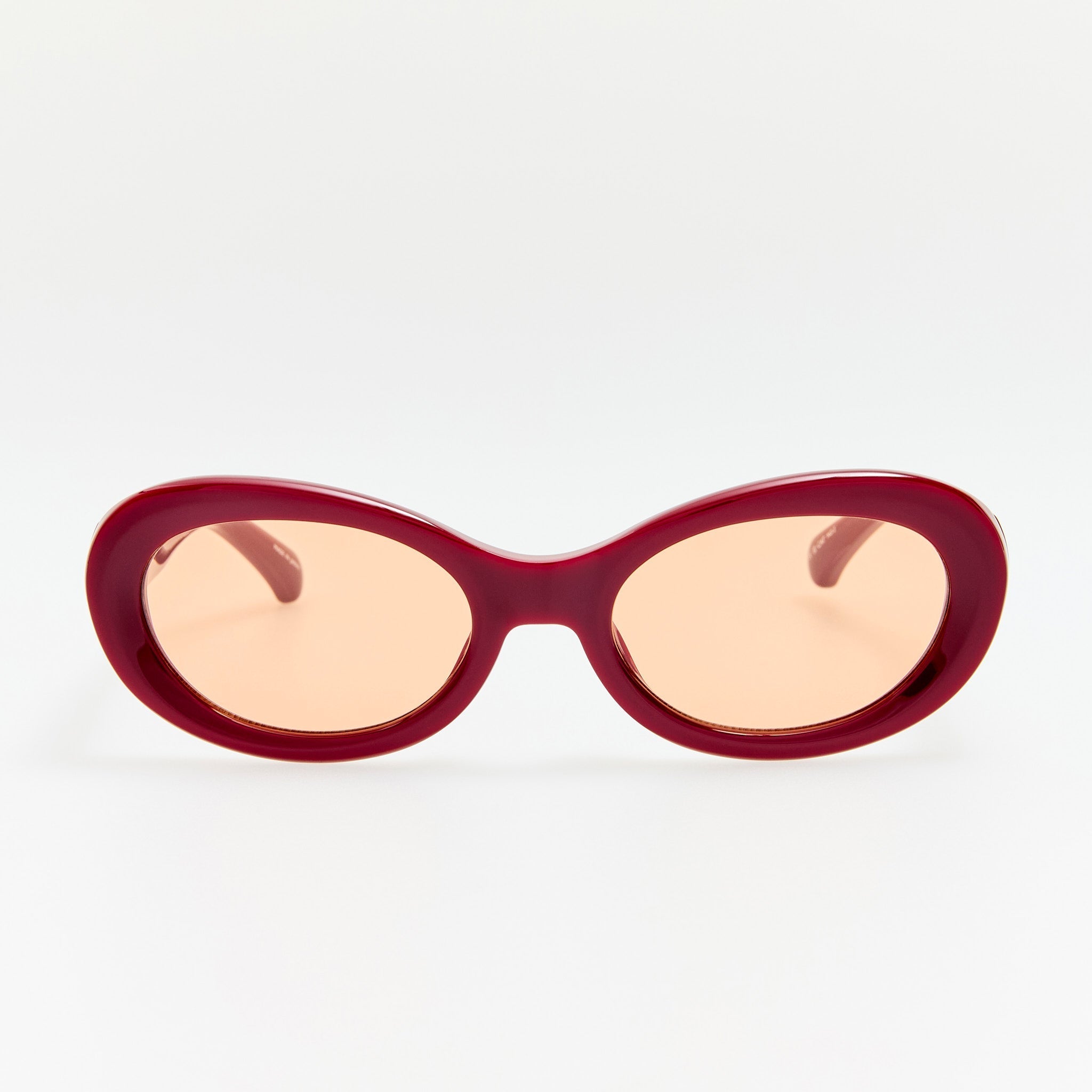 Oval Sunglases in Red - LINDA FARROW - Sunglasses -