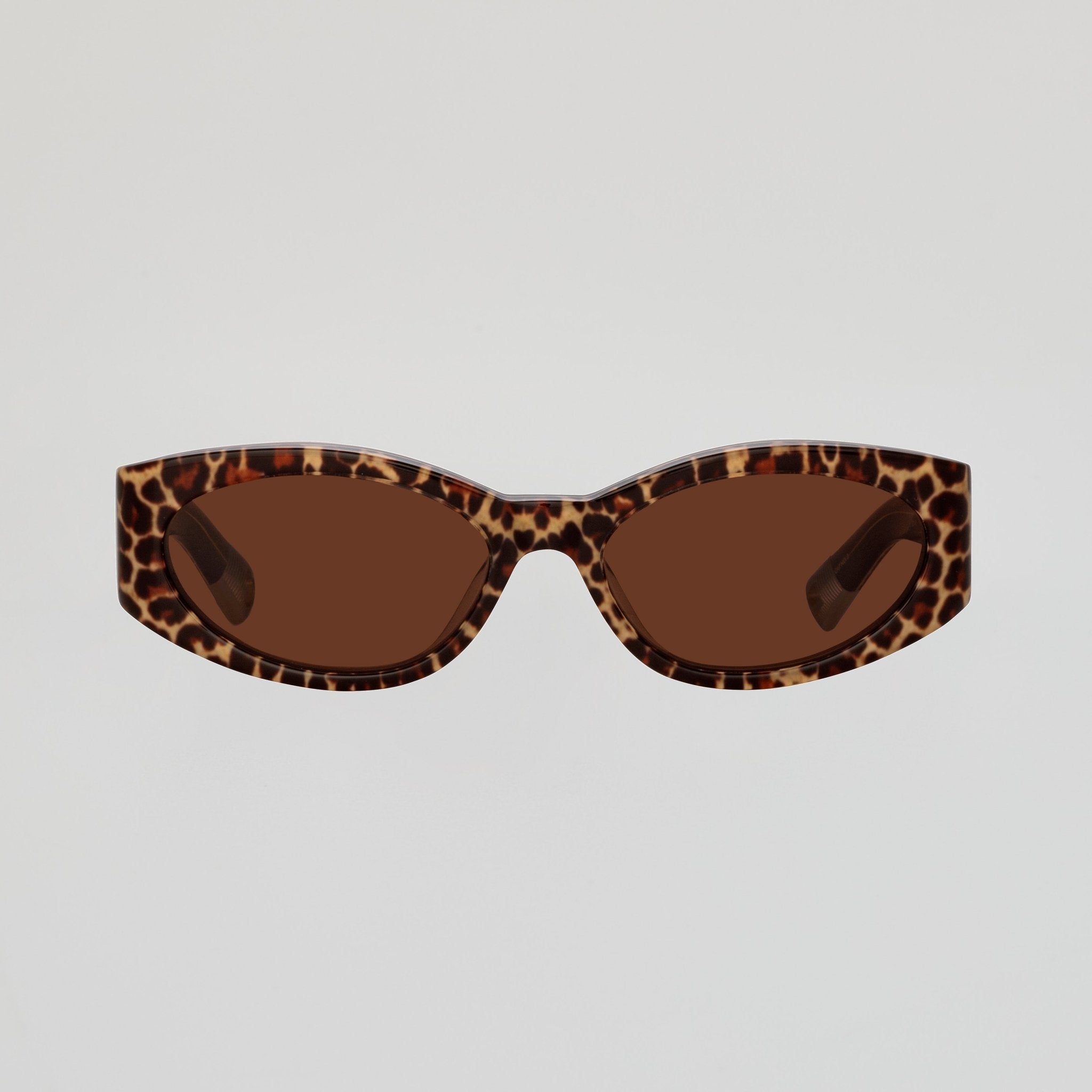 Ovalo Oval Sunglasses in Leopard - LINDA FARROW - Sunglasses -