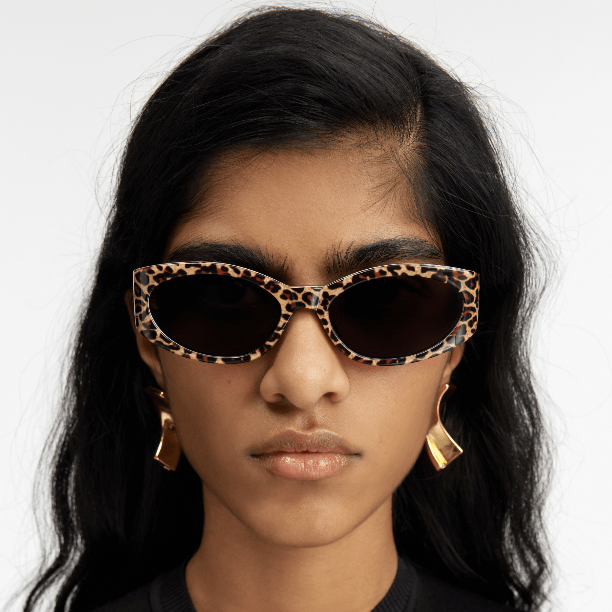 Ovalo Oval Sunglasses in Leopard - LINDA FARROW - Sunglasses -