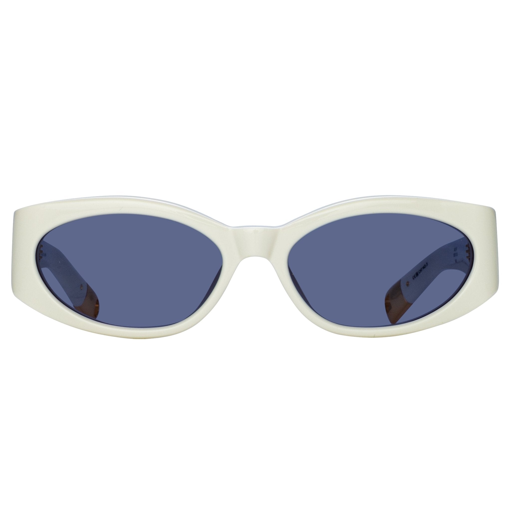 Ovalo Oval Sunglasses in White - LINDA FARROW - Sunglasses -