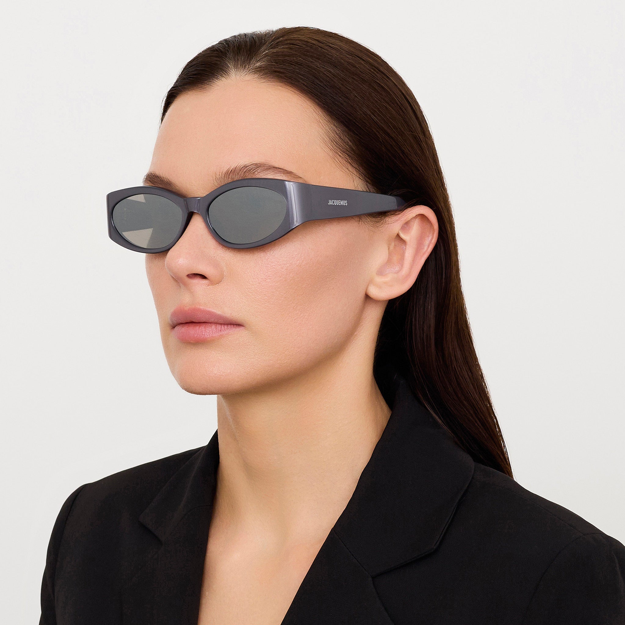 Ovalo Sunglasses in Metallic Gunmetal - LINDA FARROW - Sunglasses -