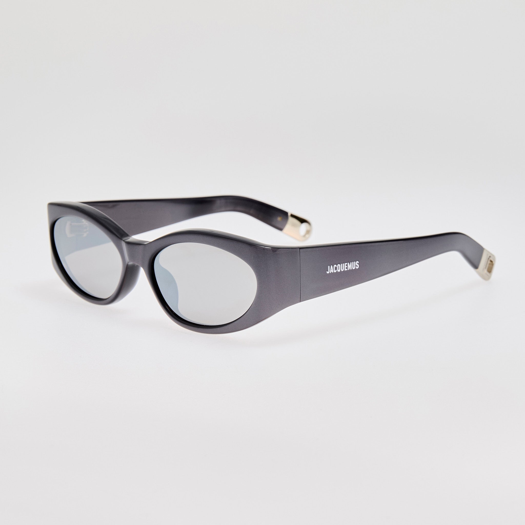 Ovalo Sunglasses in Metallic Gunmetal - LINDA FARROW - Sunglasses -