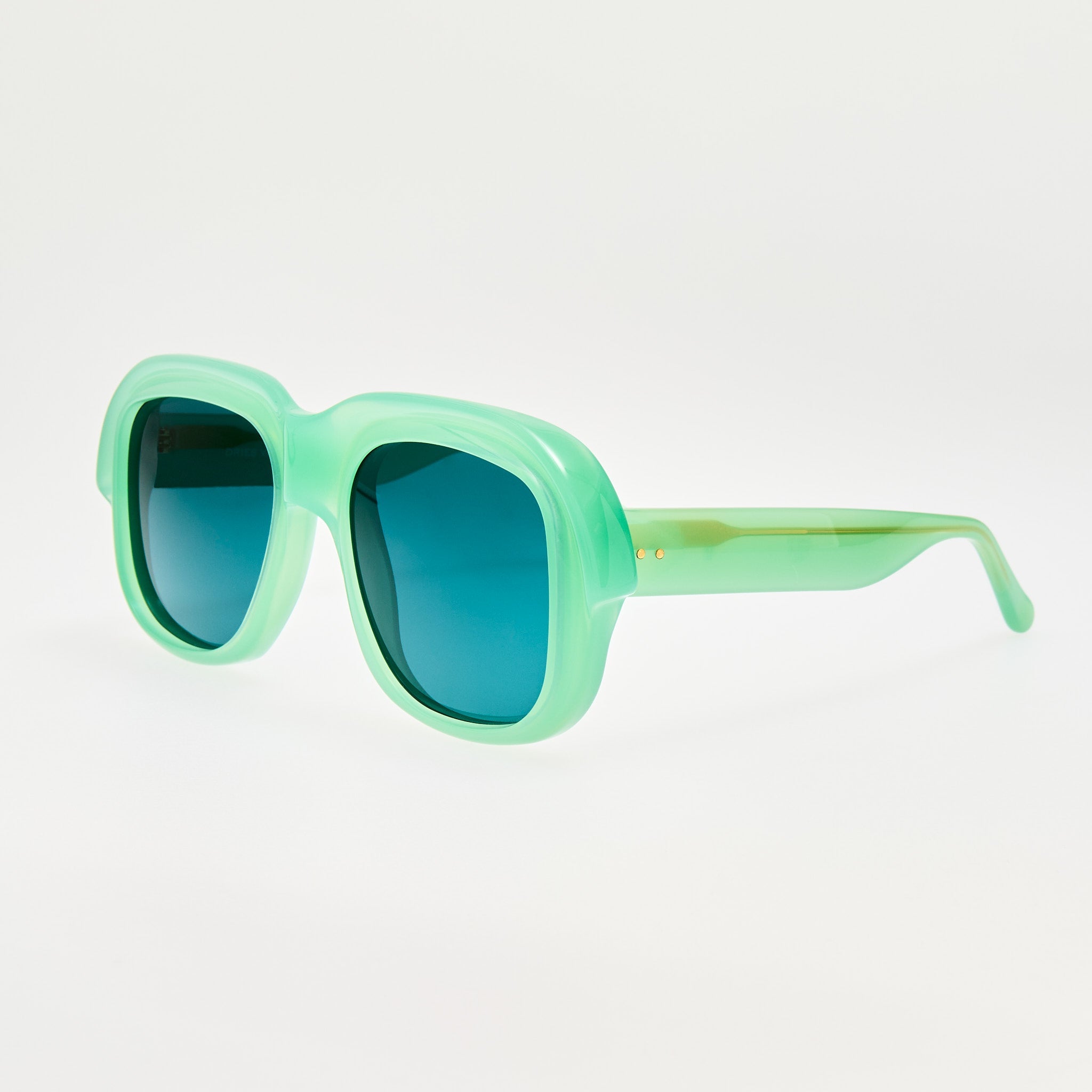 Oversize Sunglasses in Light Green - LINDA FARROW - Sunglasses -