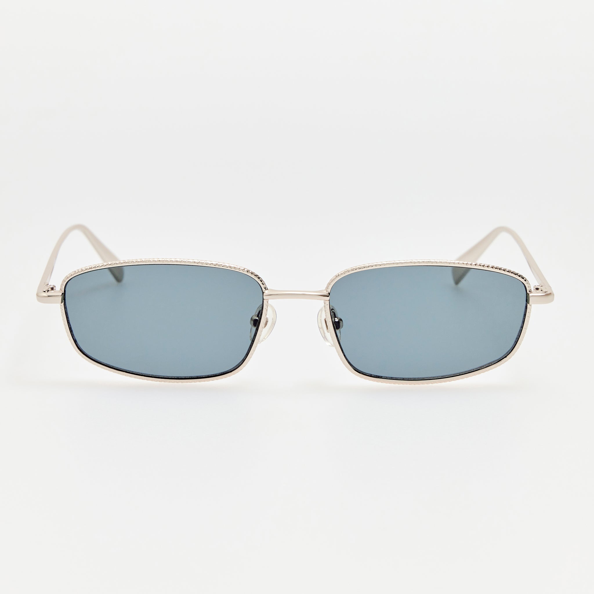 Palma Sunglasses in Silver and Blue - LINDA FARROW-Sunglasses-