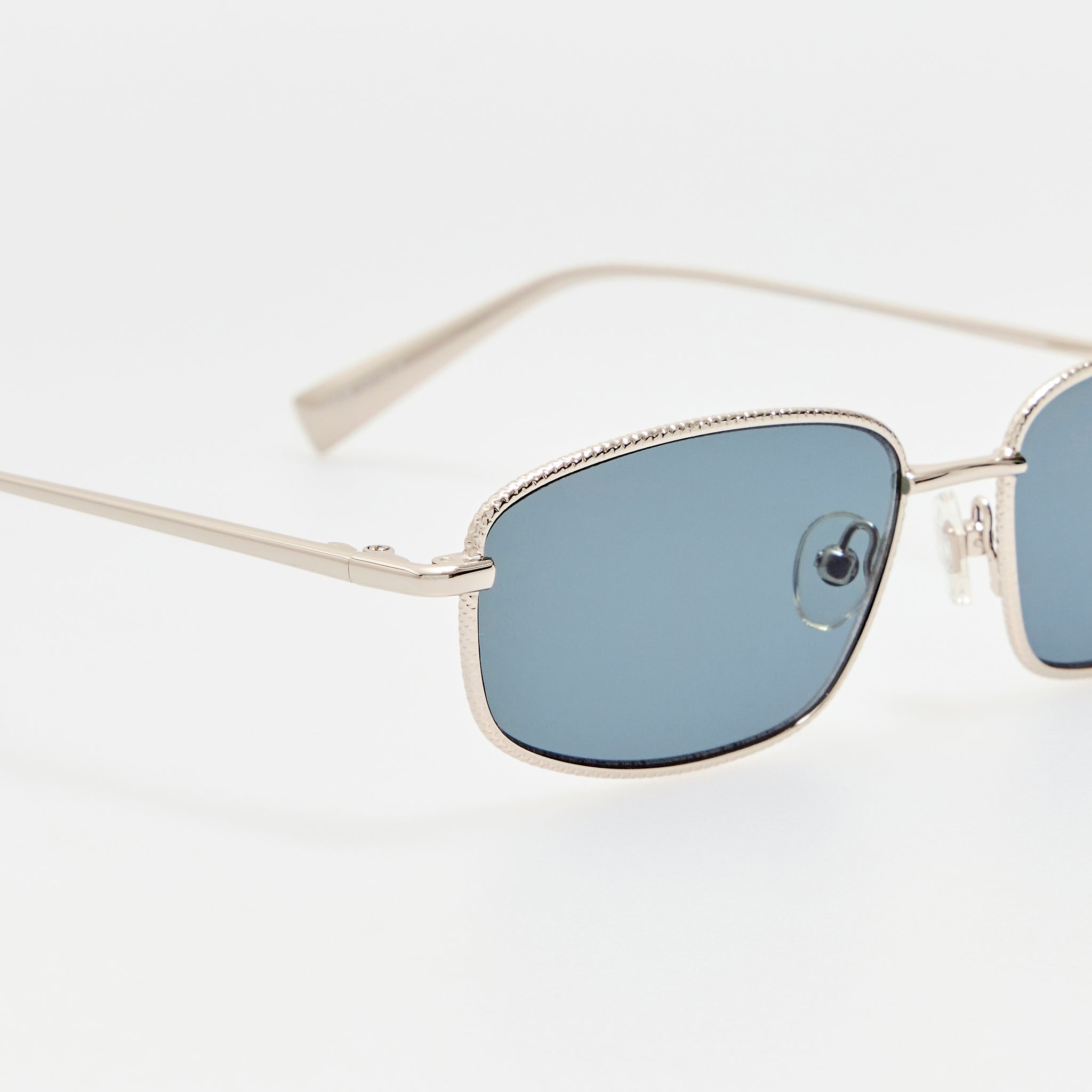 Palma Sunglasses in Silver and Blue - LINDA FARROW-Sunglasses-