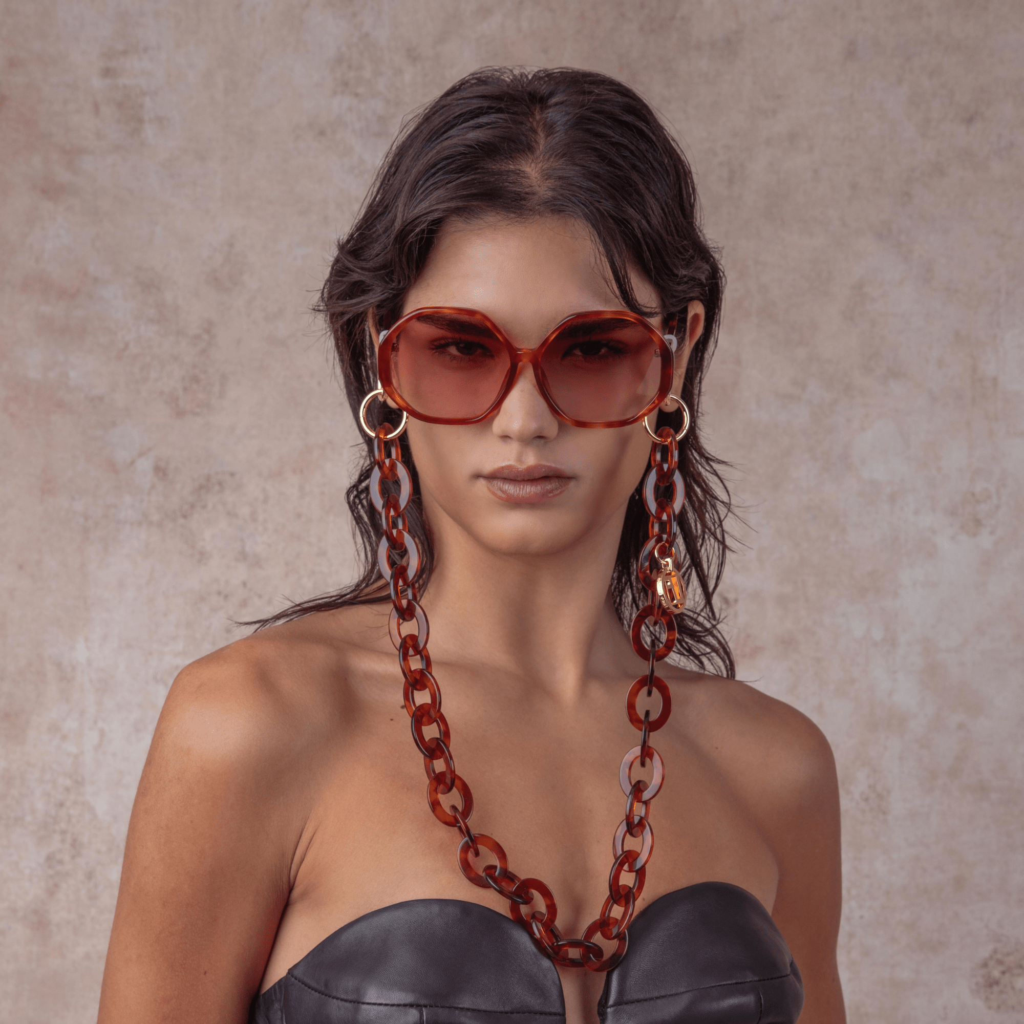 Paloma Sunglasses in Amber - LINDA FARROW - Sunglasses -