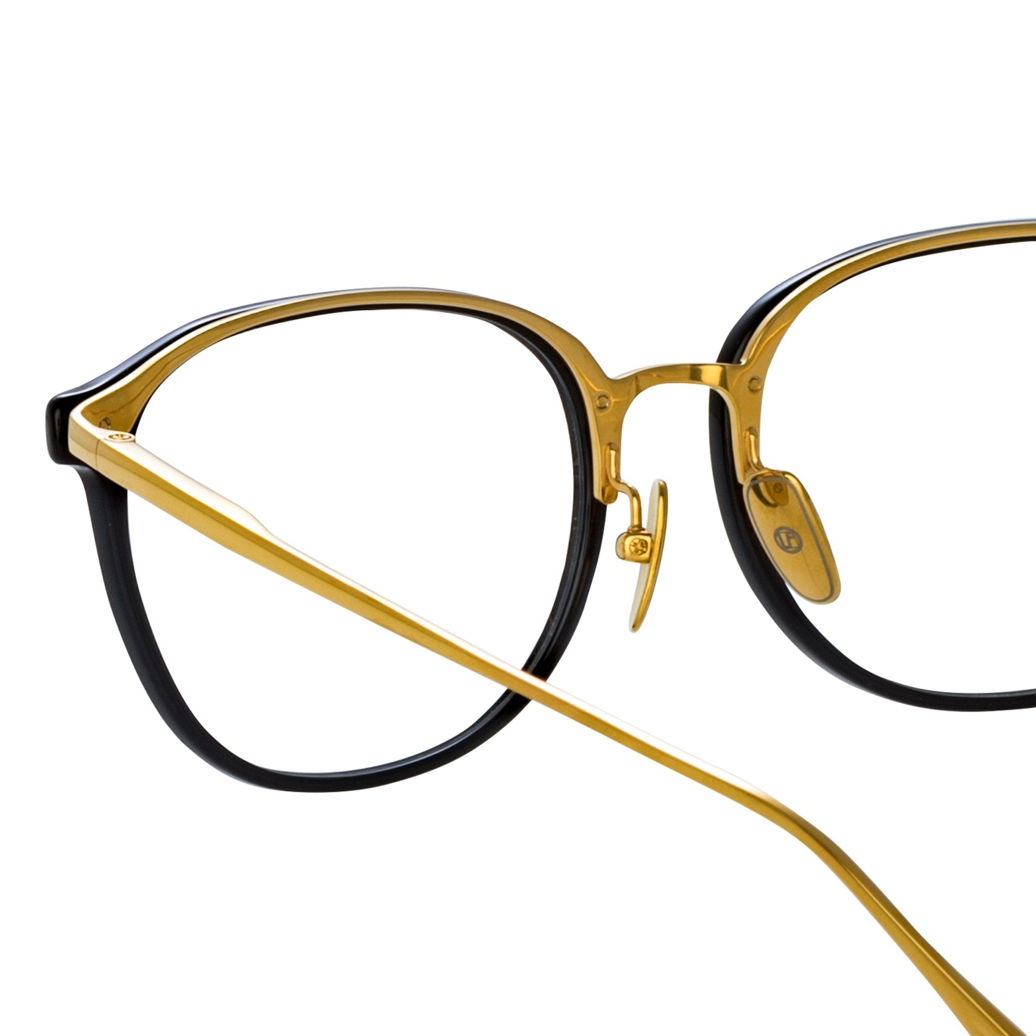 Park Optical in Black and 22K Yellow Gold - LINDA FARROW - Optical Frame -