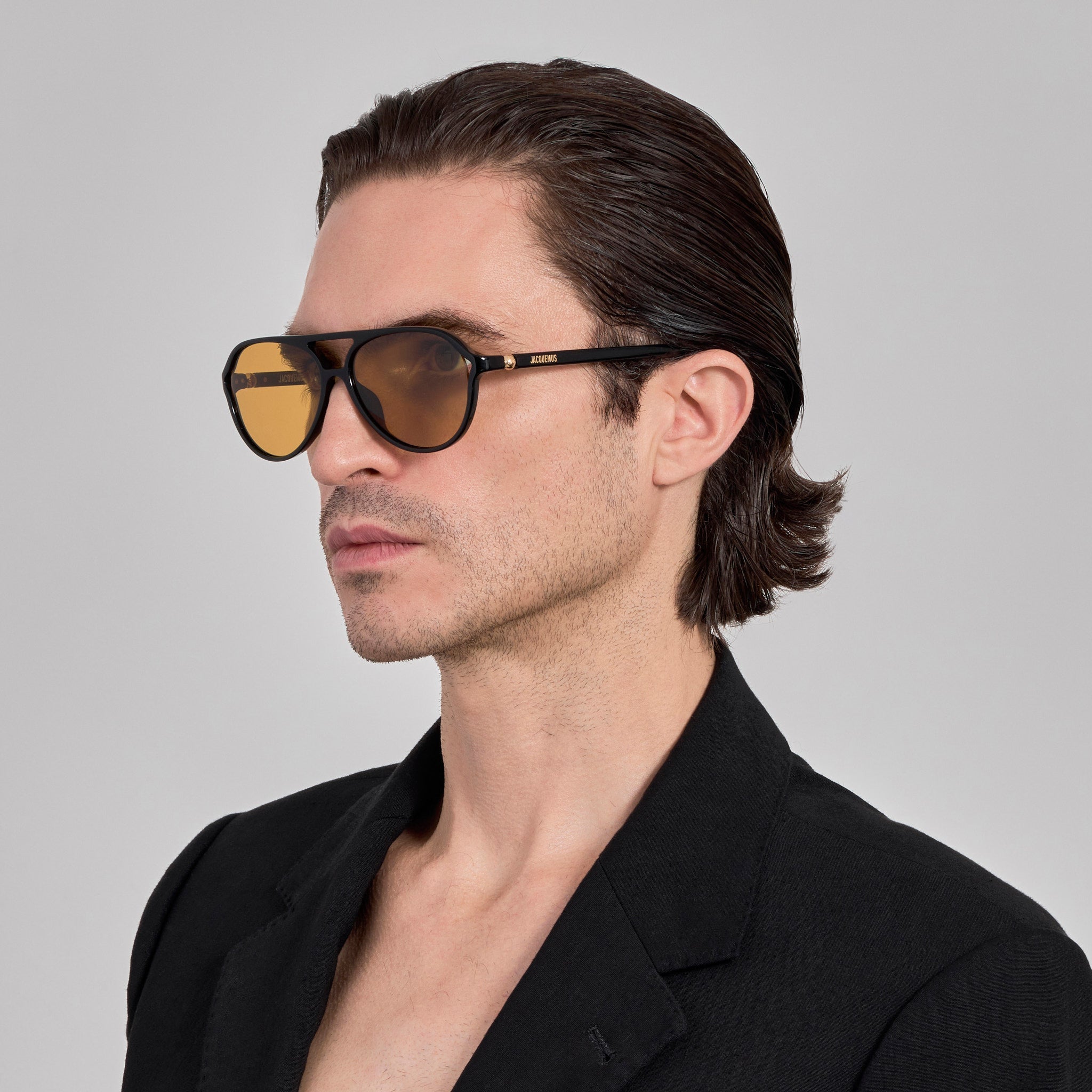 Pastro Sunglasses in Black and Yellow - LINDA FARROW - Sunglasses -