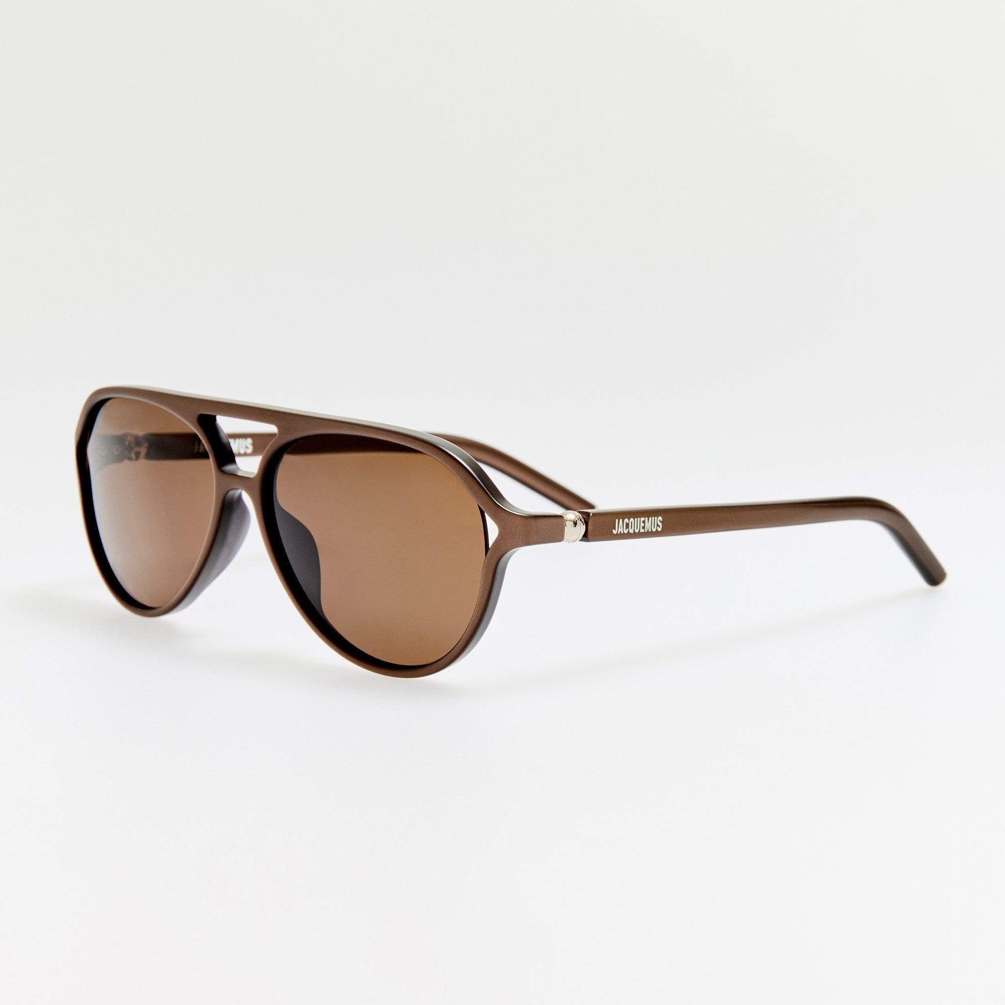 Pastro Sunglasses in Matt Metallic Brown - LINDA FARROW - Sunglasses -