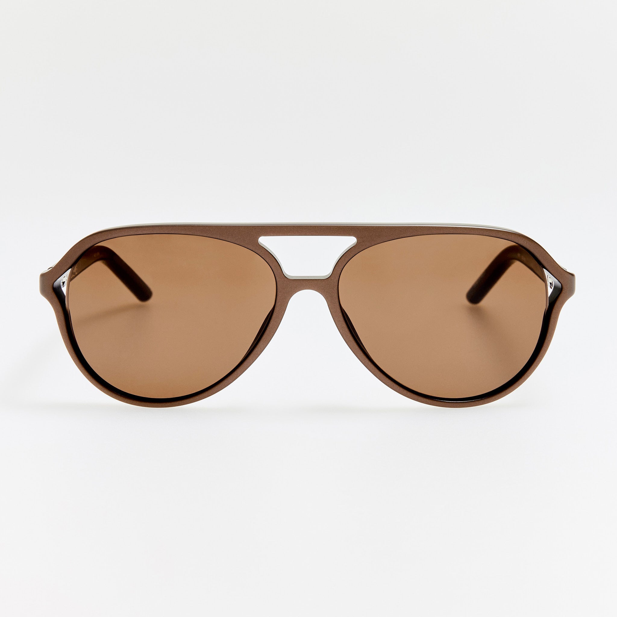 Pastro Sunglasses in Matt Metallic Brown - LINDA FARROW - Sunglasses -