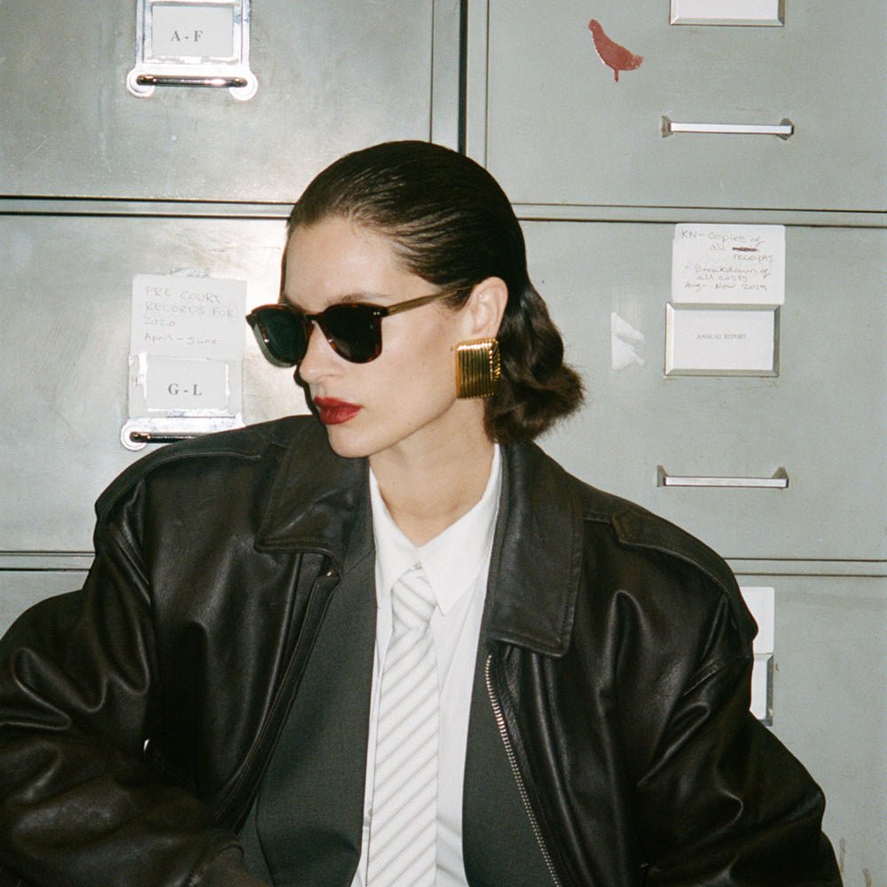 Paulson Sunglasses in Dark Tortoiseshell - LINDA FARROW - Sunglasses -
