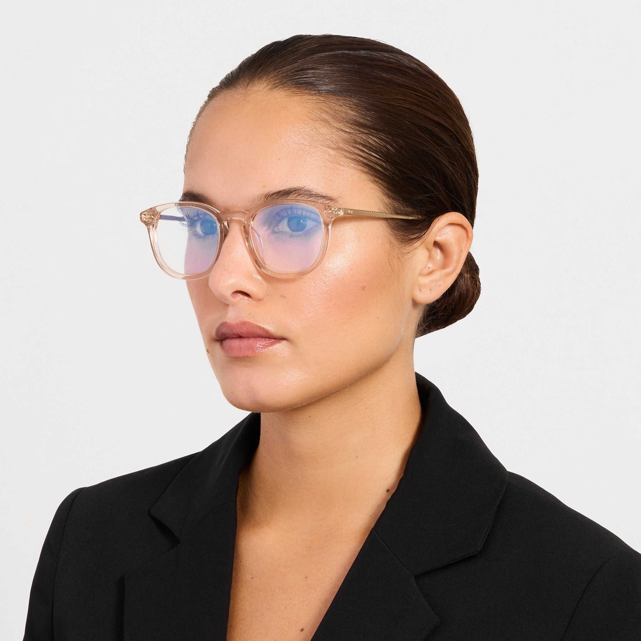 Pax Optical in Matt Champagne and Ash - LINDA FARROW - Optical Frame -
