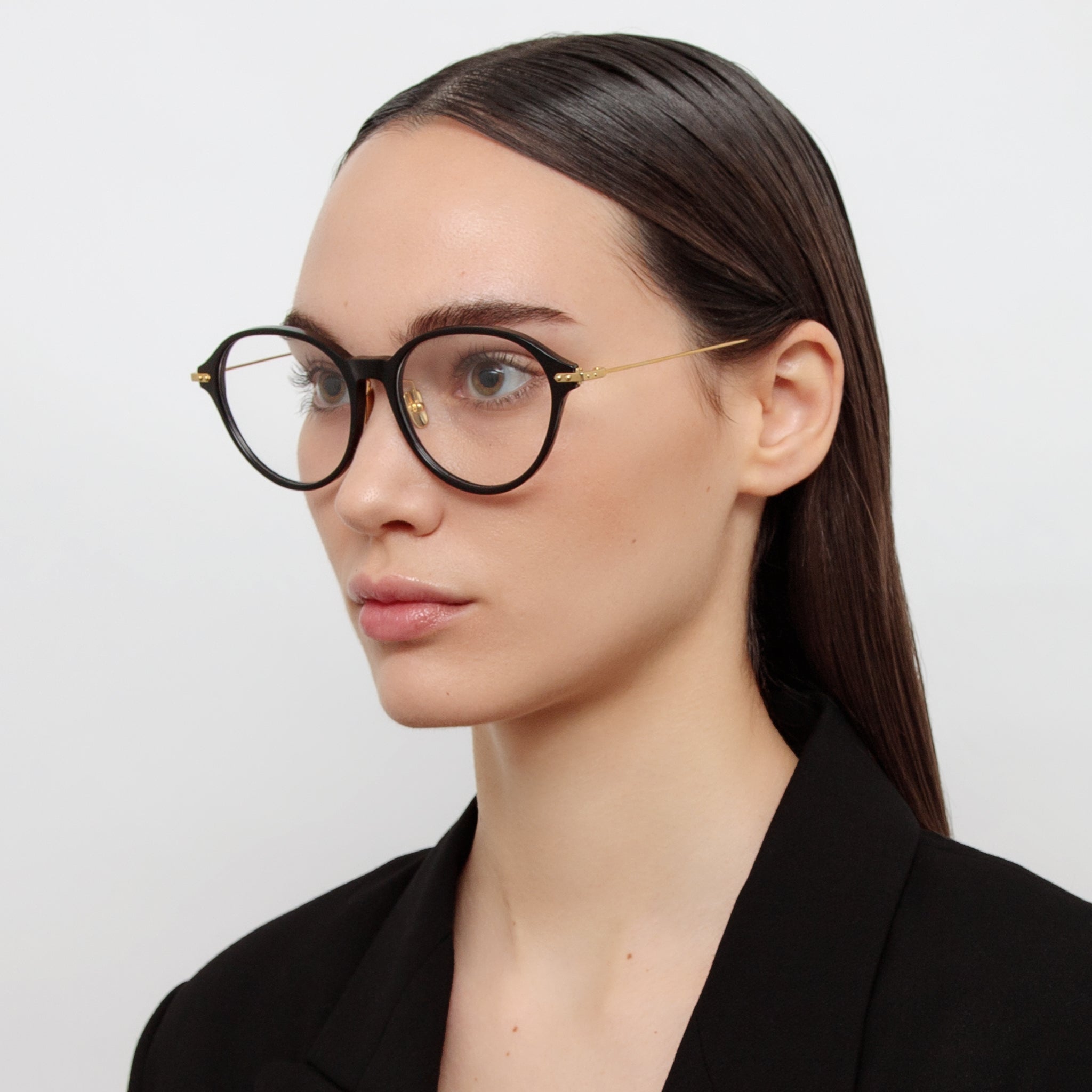 Pearce Optical Frame in Black - LINDA FARROW - Optical Frame -