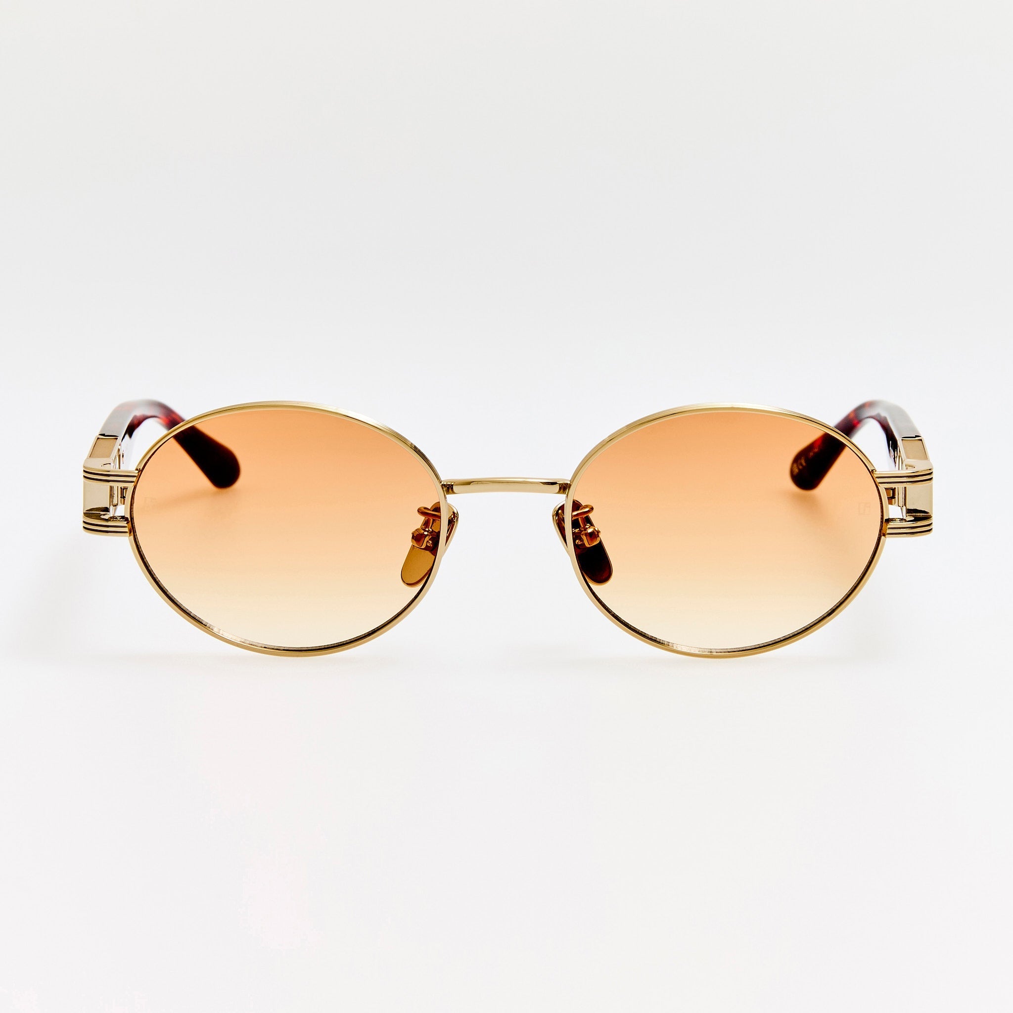 Phoebe Sunglasses in 22K Gold and Camel - LINDA FARROW - Sunglasses -