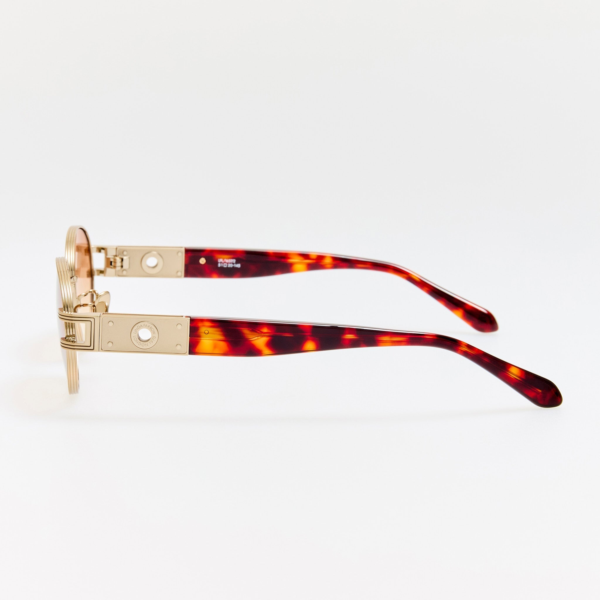 Phoebe Sunglasses in 22K Gold and Camel - LINDA FARROW - Sunglasses -