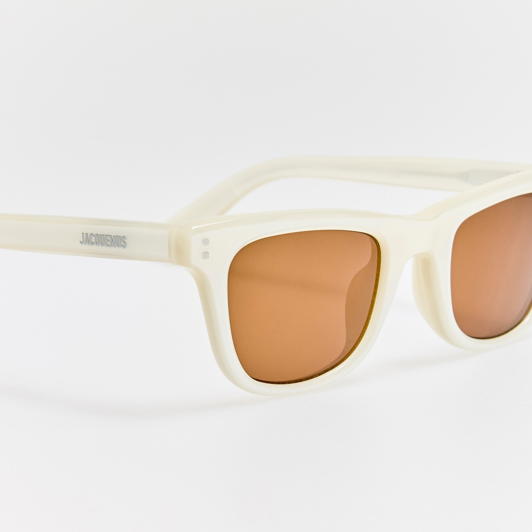 Pilotis Sunglasses in Metallic White - LINDA FARROW - Sunglasses -