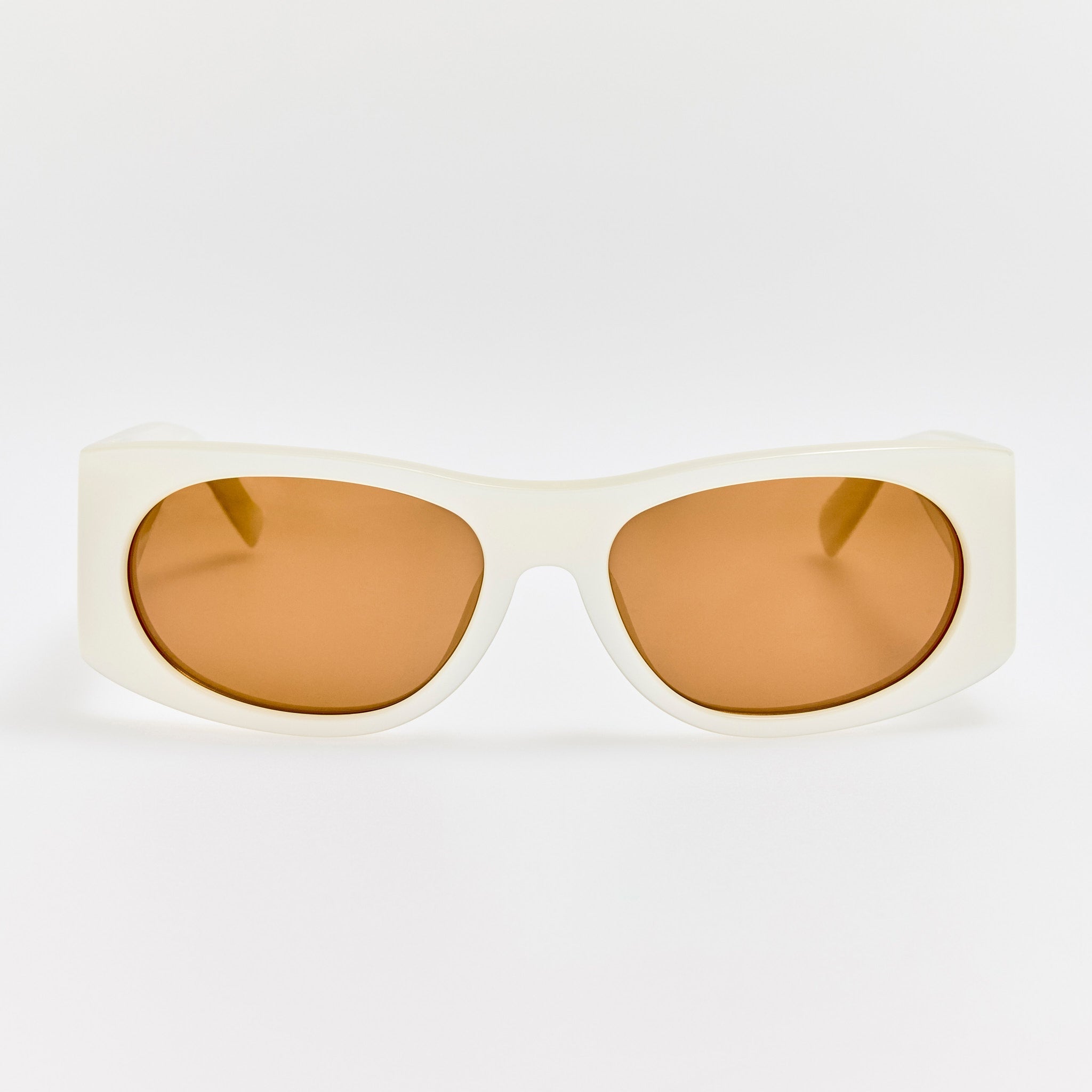 Plage Sunglasses in Metallic White - LINDA FARROW - Sunglasses -