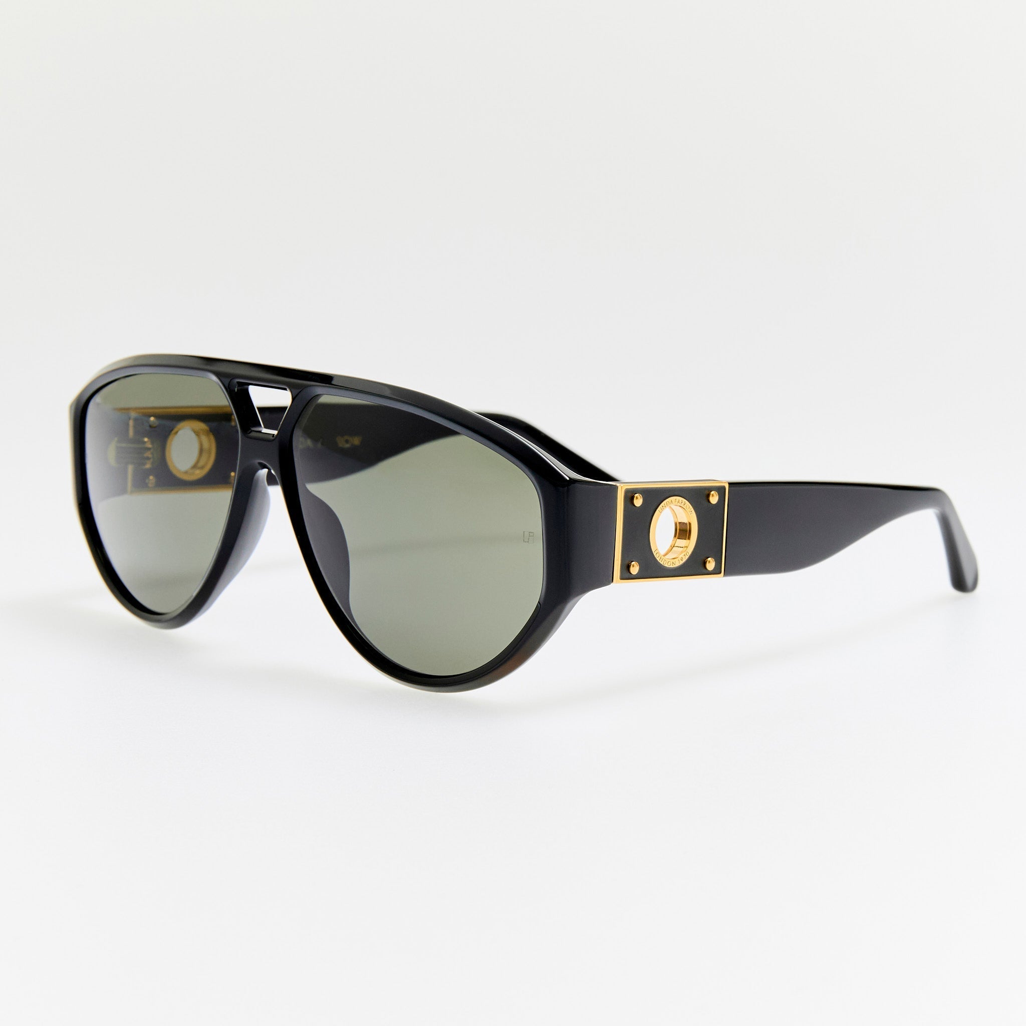 Portia Sunglasses in Black - LINDA FARROW - Sunglasses -