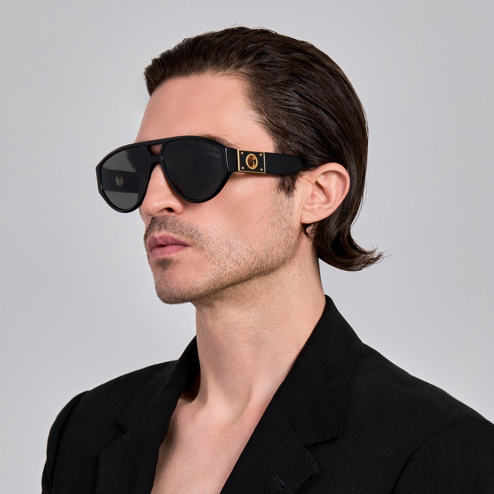 Portia Sunglasses in Black - LINDA FARROW - Sunglasses -