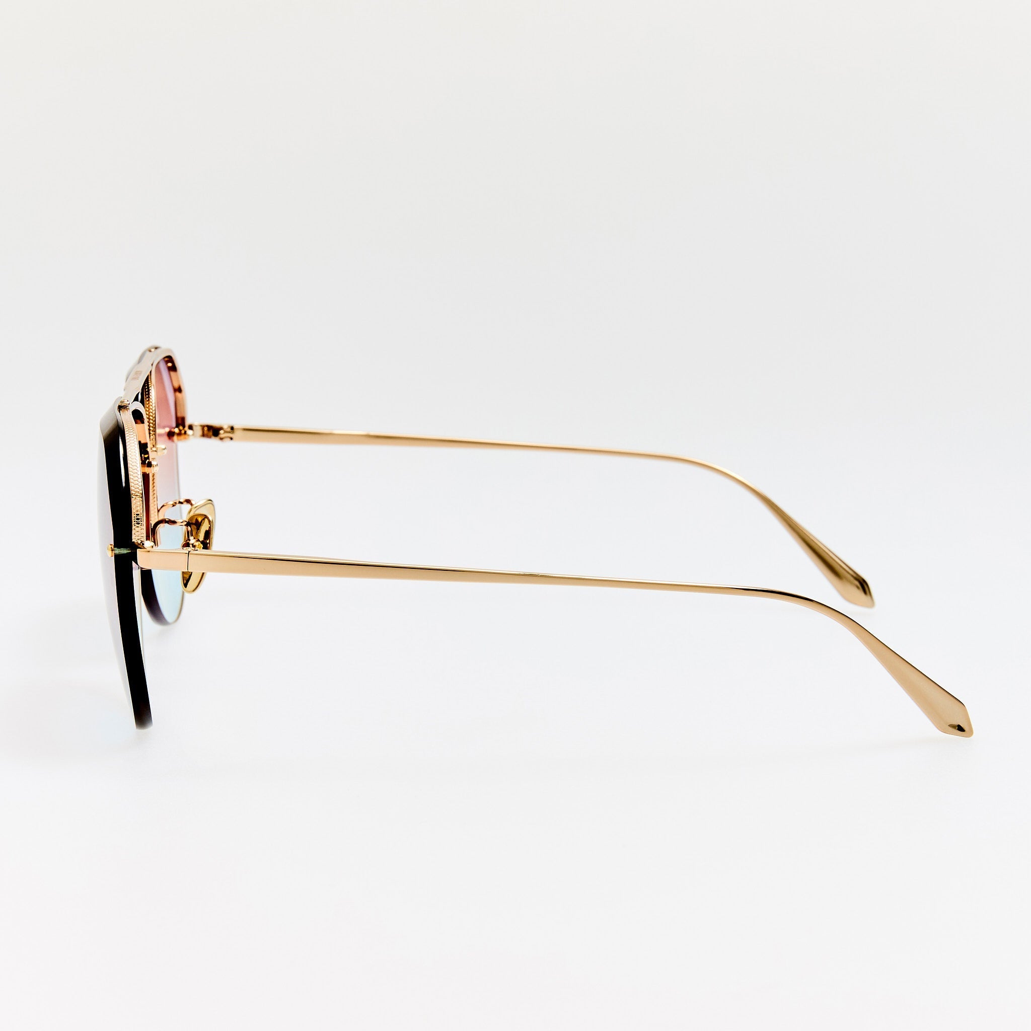 Quynh Sunglasses in 22K Gold and Dusk - LINDA FARROW - Sunglasses -