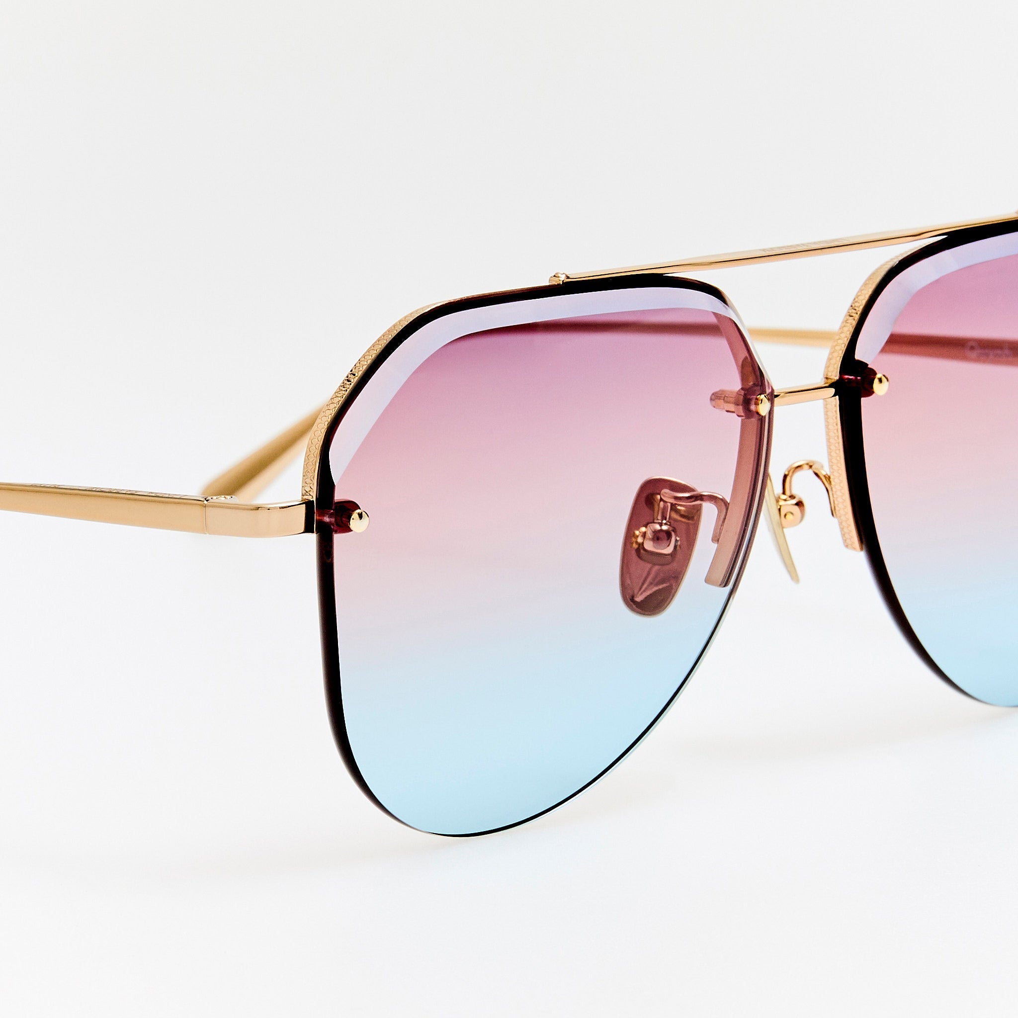 Quynh Sunglasses in 22K Gold and Dusk - LINDA FARROW - Sunglasses -