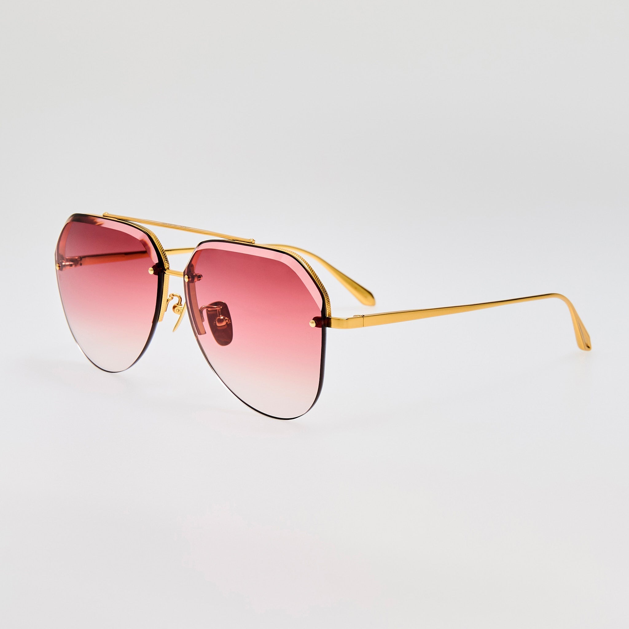 Quynh Sunglasses in 22K Gold and Red - LINDA FARROW - Sunglasses -