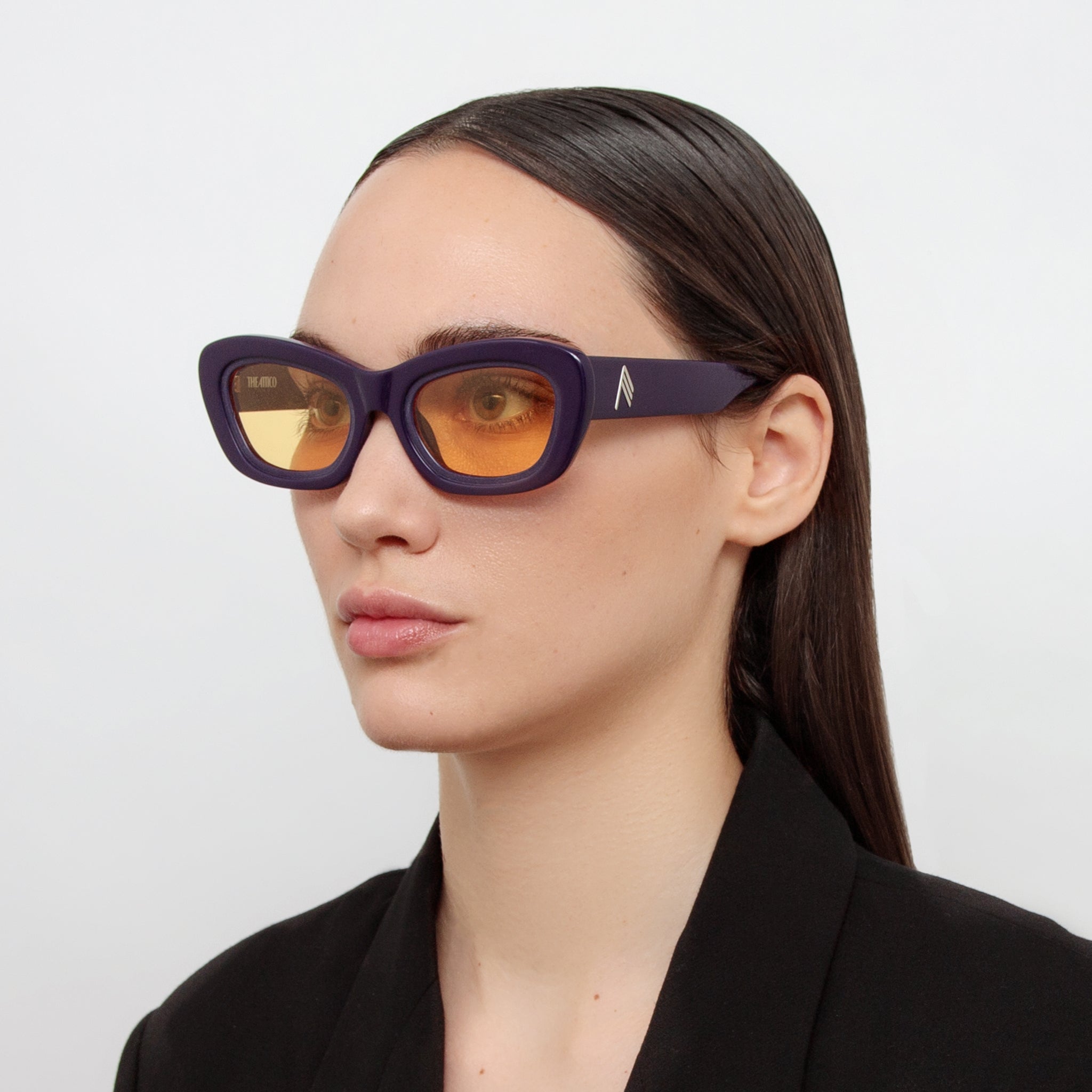 Rania Cat Eye Sunglasses in Purple - LINDA FARROW - Sunglasses -