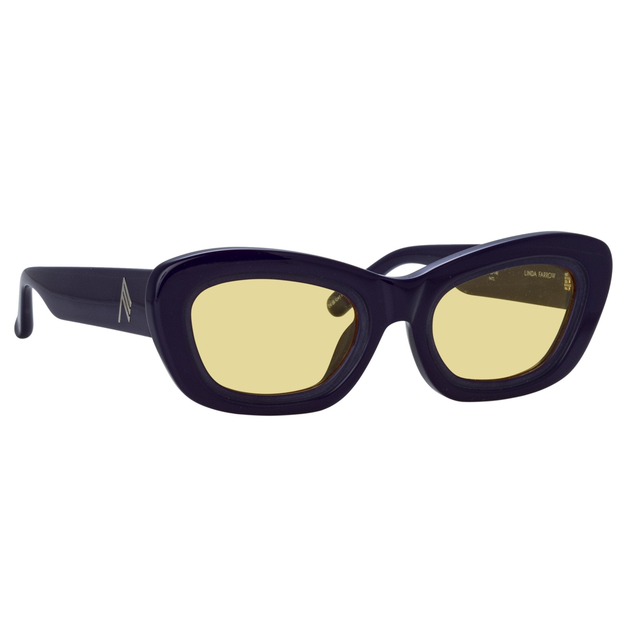 Rania Cat Eye Sunglasses in Purple - LINDA FARROW - Sunglasses -