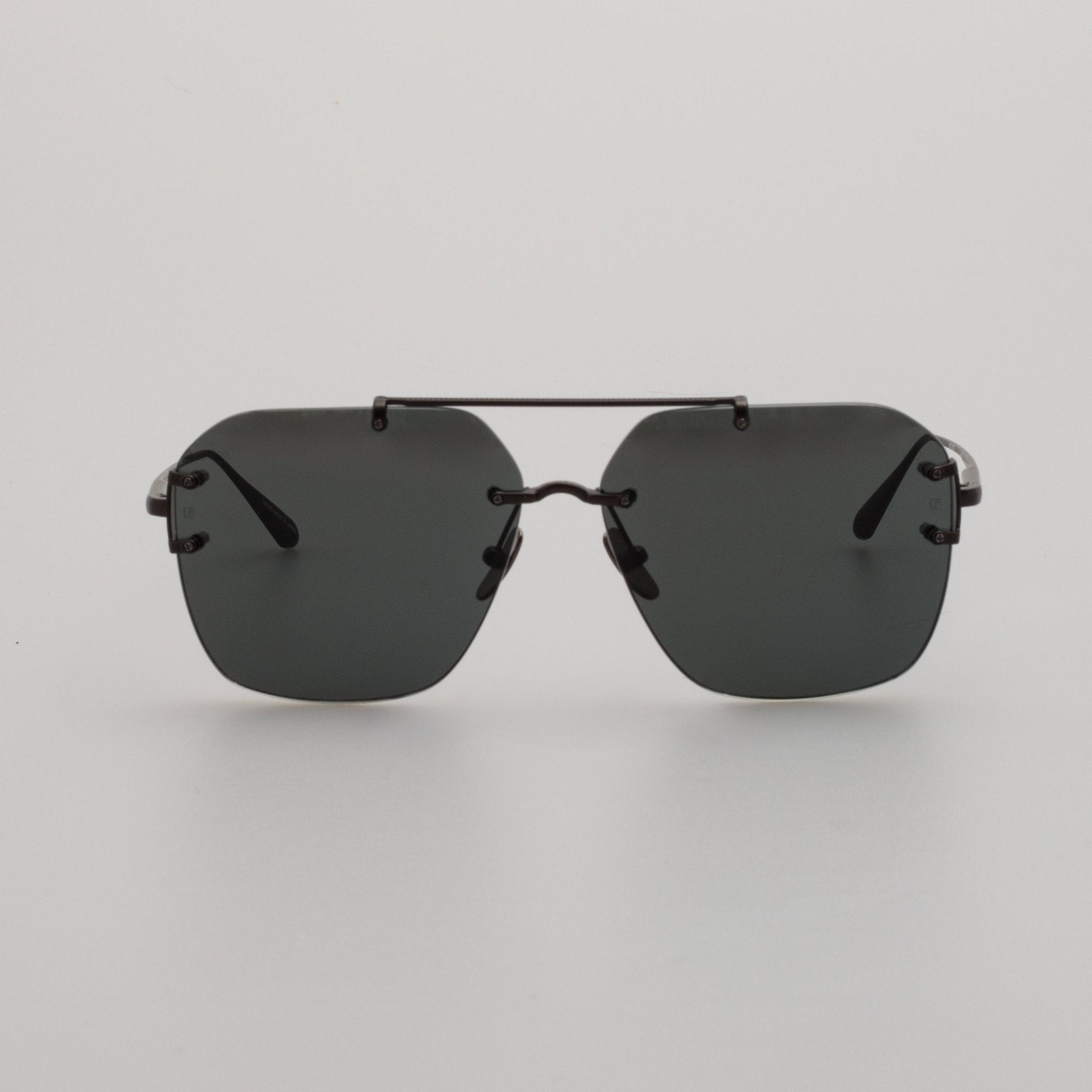Reyner Sunglasses in Matt Black Nickel - LINDA FARROW - Sunglasses -