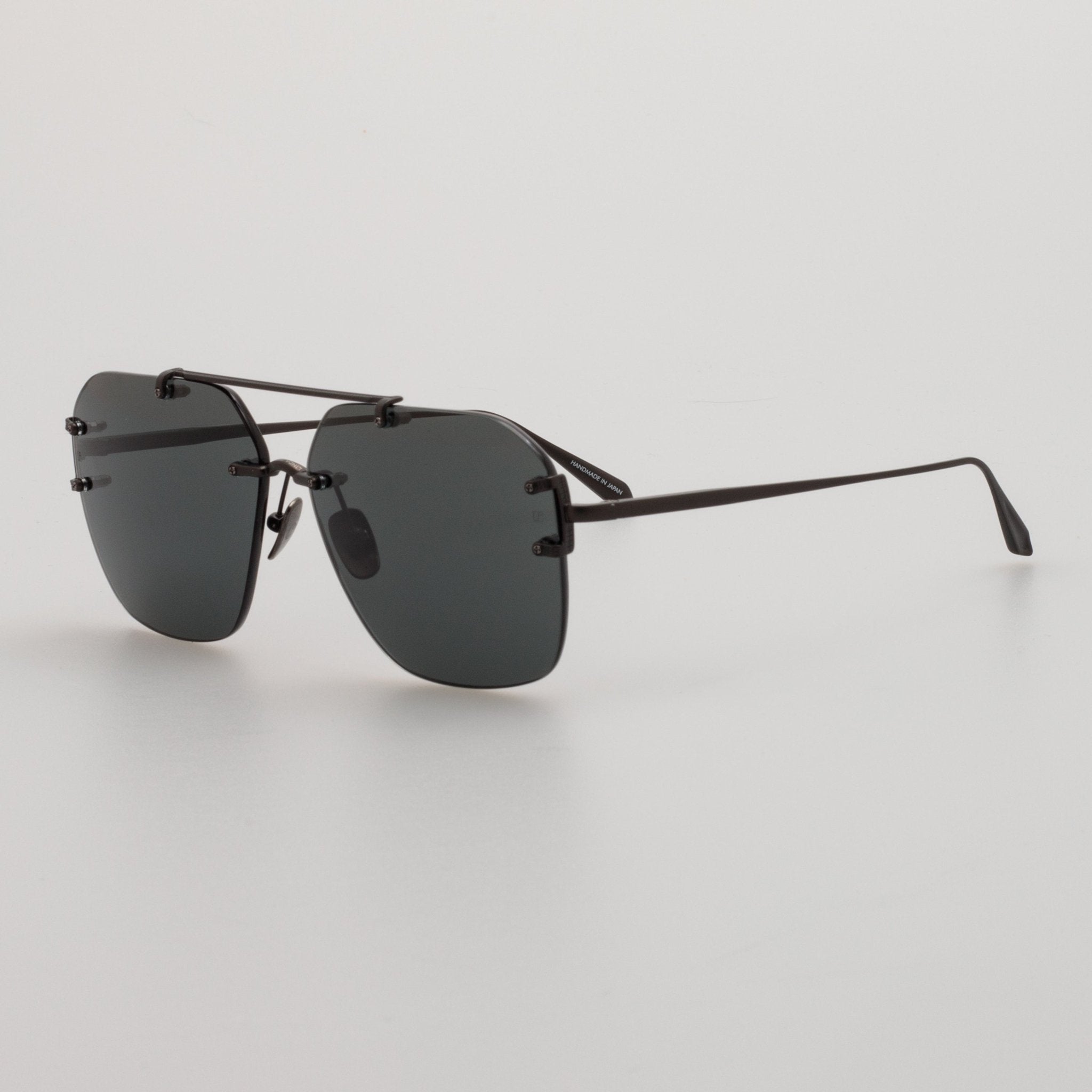 Reyner Sunglasses in Matt Black Nickel - LINDA FARROW - Sunglasses -
