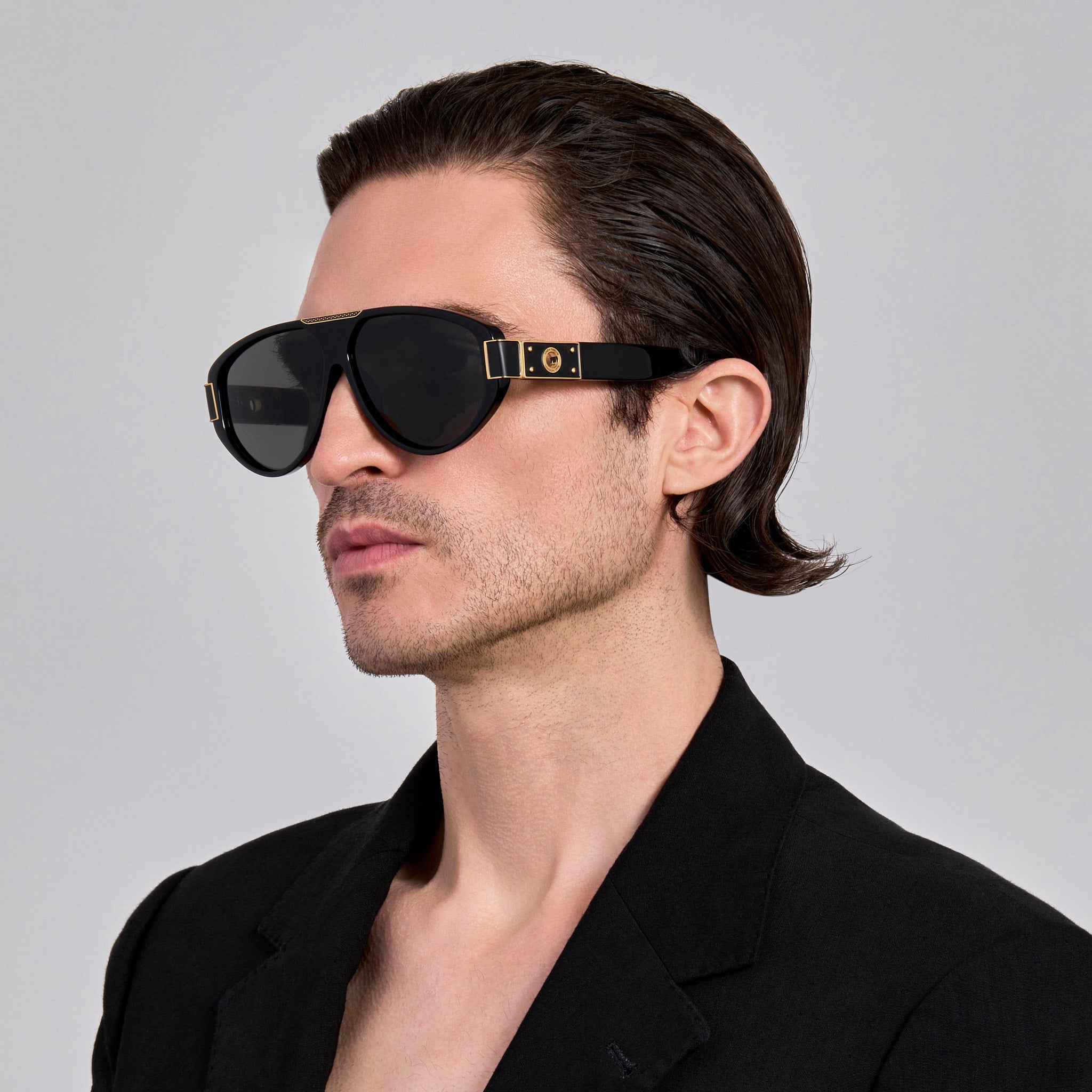 Rowan Sunglasses in Black - LINDA FARROW - Sunglasses -