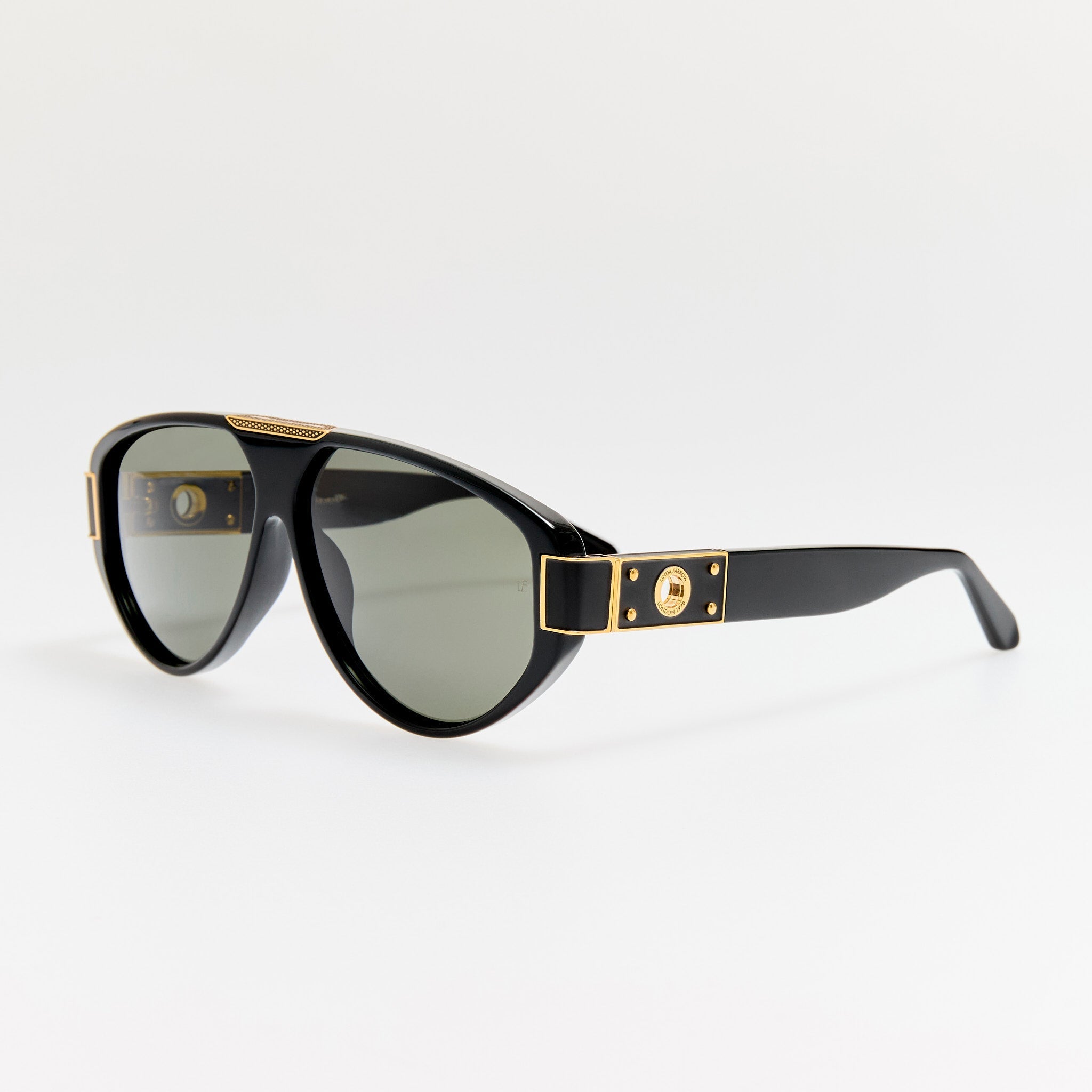 Rowan Sunglasses in Black - LINDA FARROW - Sunglasses -