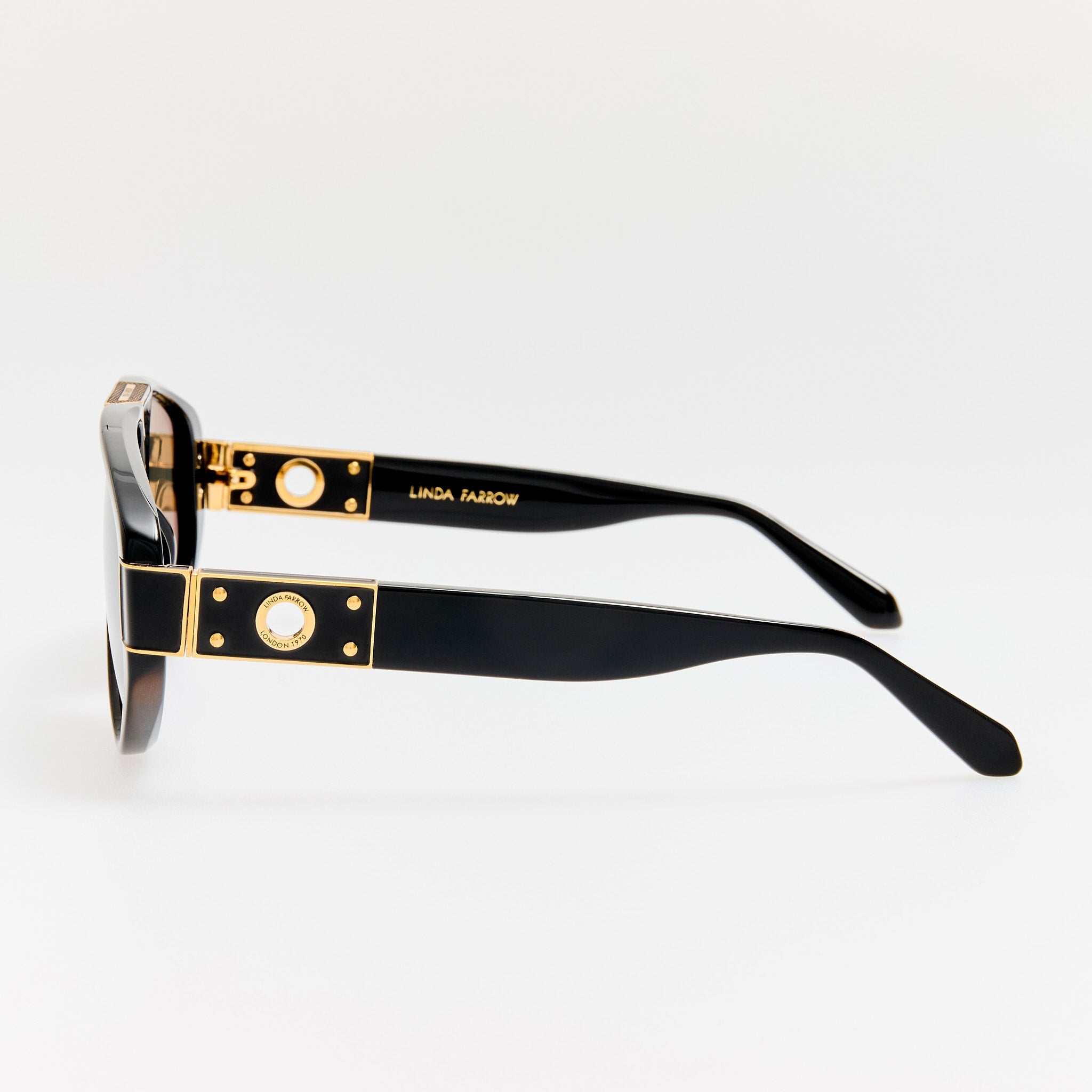 Rowan Sunglasses in Black - LINDA FARROW - Sunglasses -