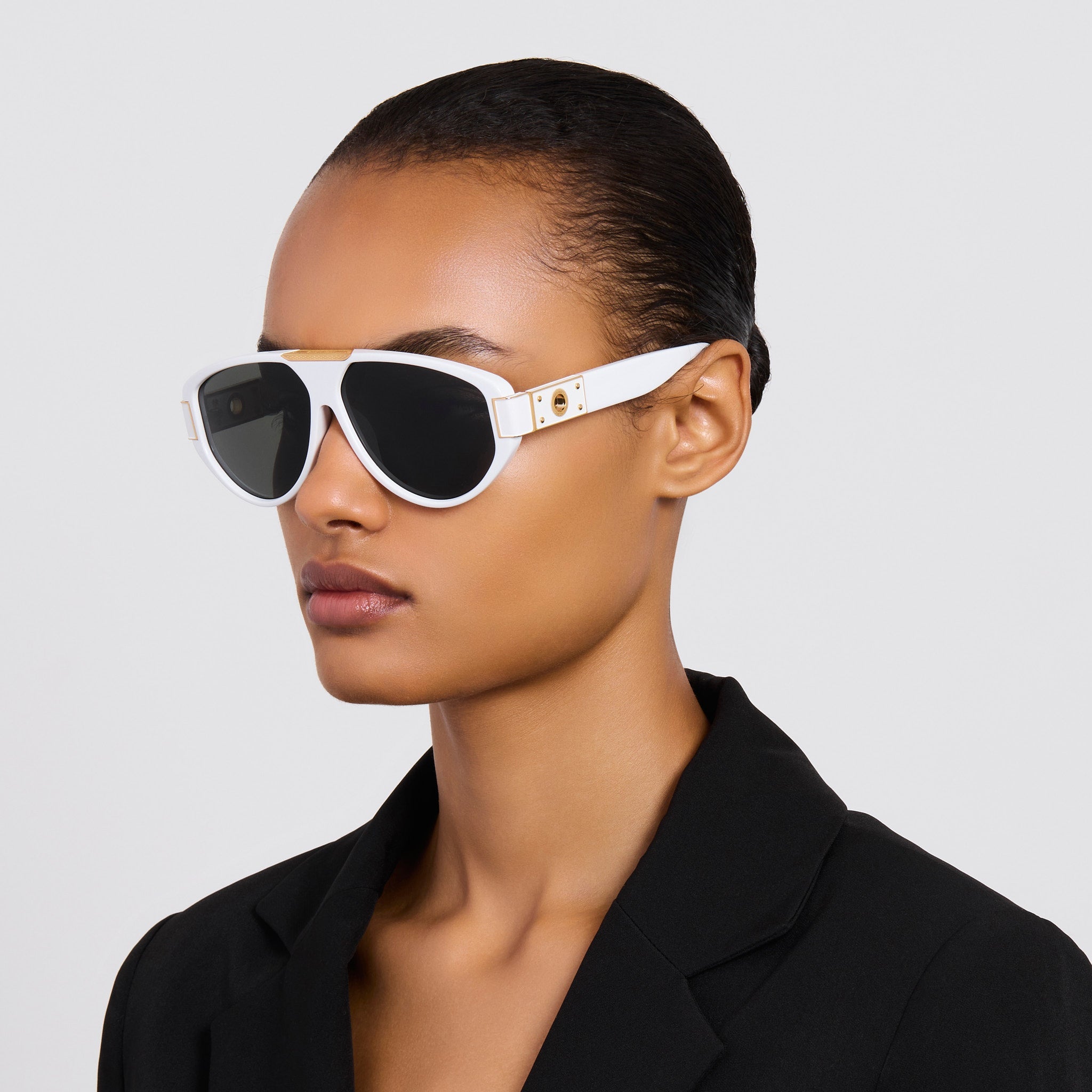 Rowan Sunglasses in White - LINDA FARROW - Sunglasses -