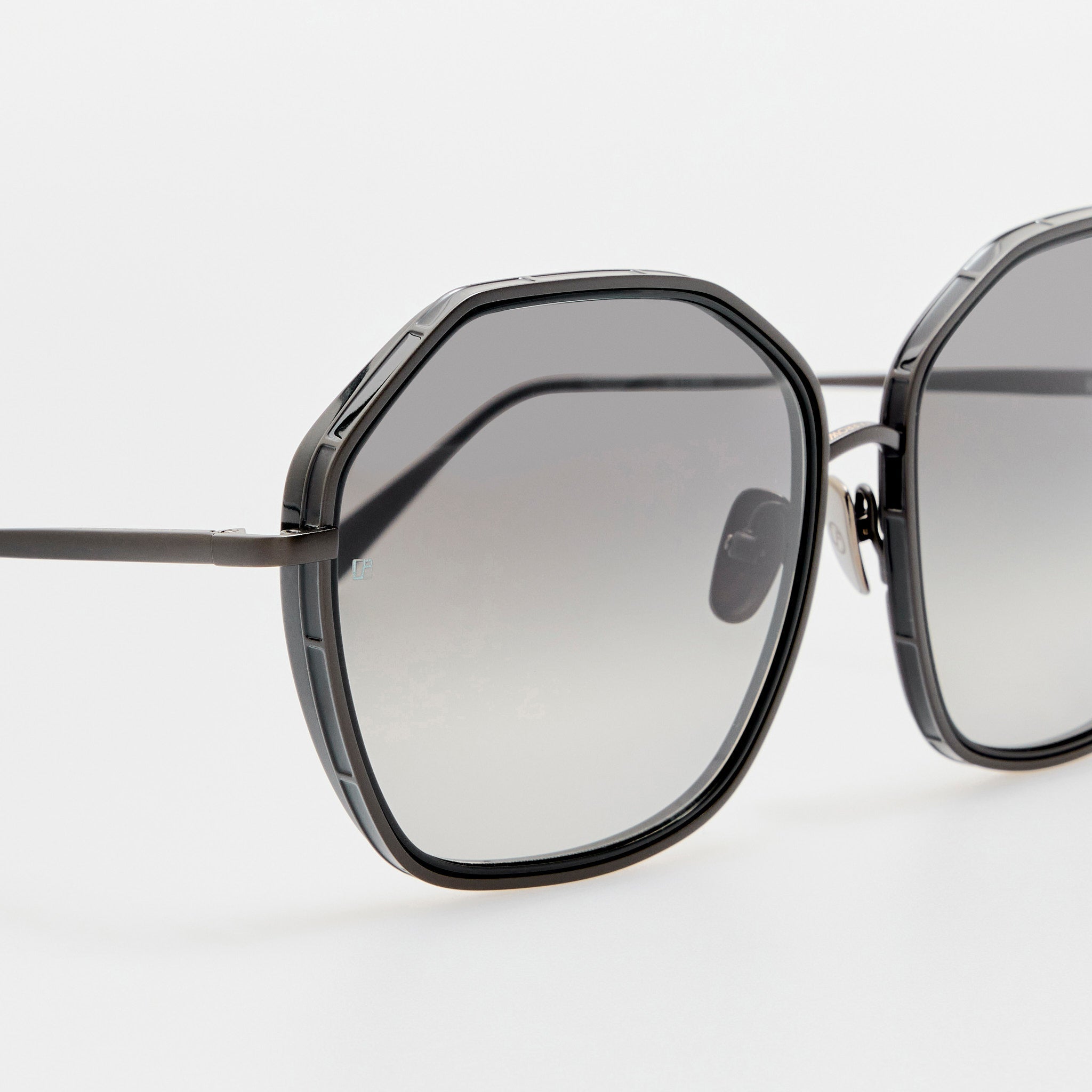 Rowe Sunglasses in Matt Nickel - LINDA FARROW - Sunglasses -