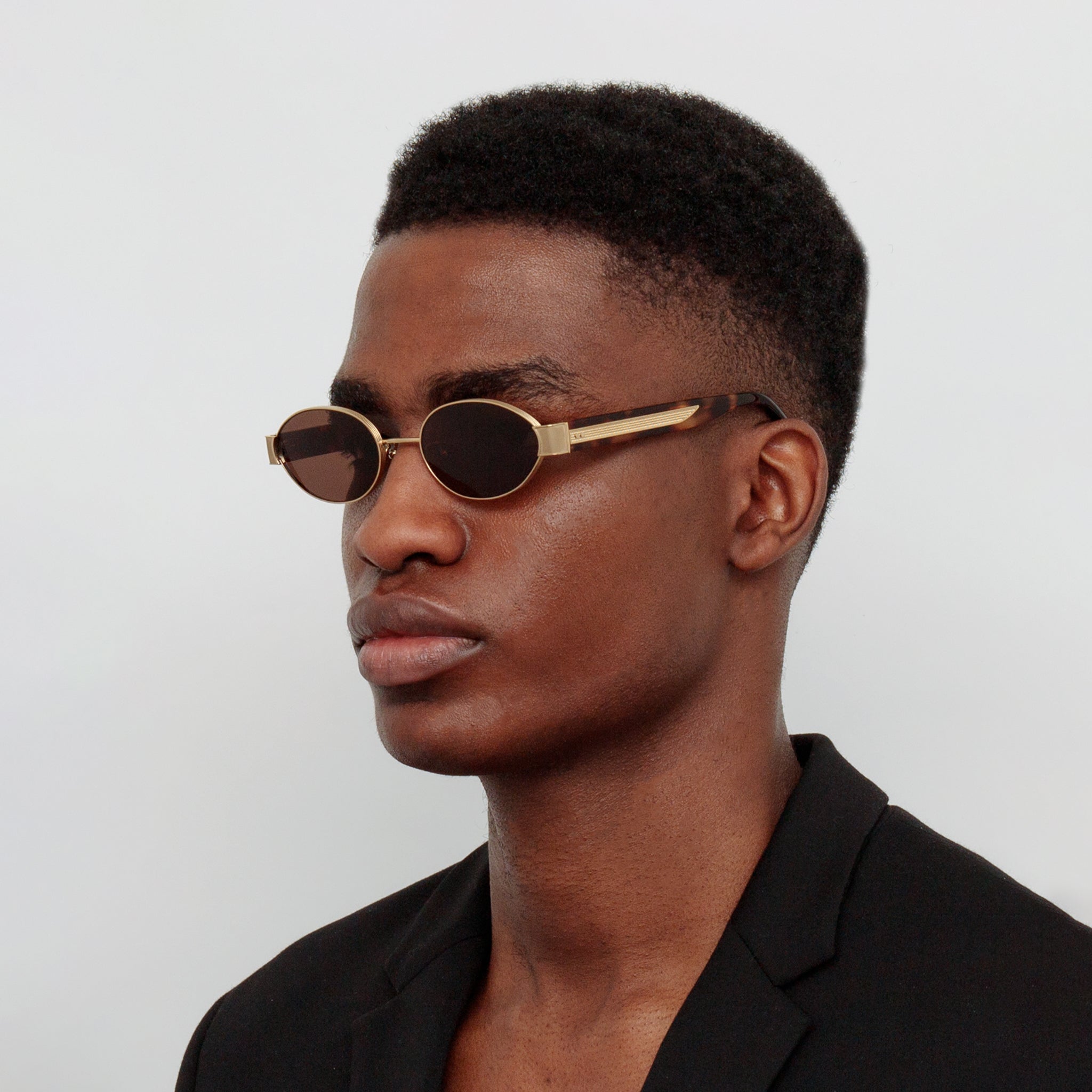 Sadie Sunglasses in 22K Gold & Tortoiseshell - LINDA FARROW - Sunglasses -
