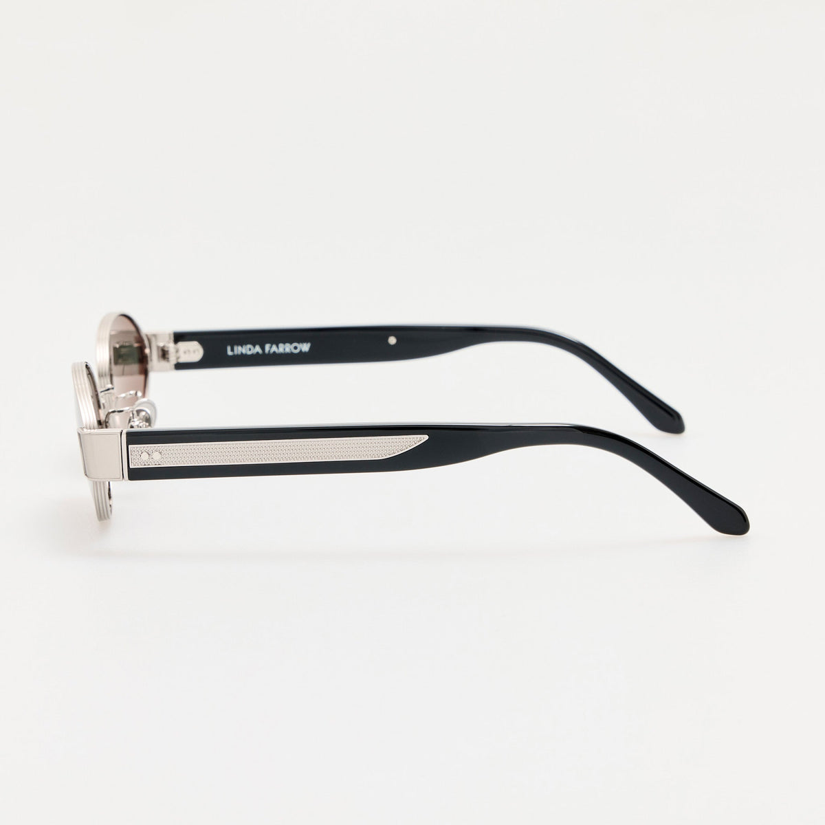 Sadie Sunglsses in 22K White Gold and Grey - LINDA FARROW-Sunglasses-